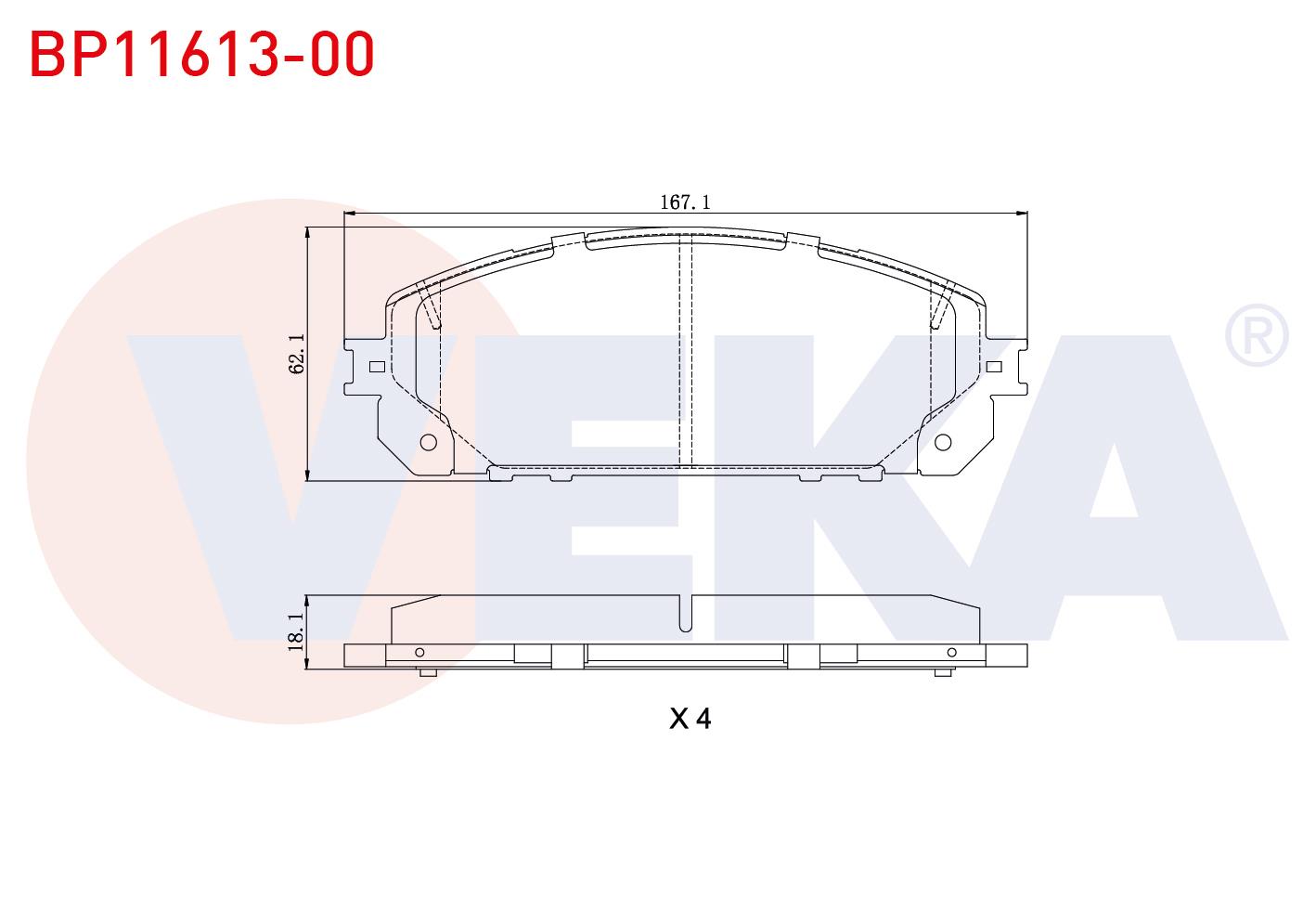 FREN BALATA ON TEL DELIKLI JEEP CHEROKEE (KL) 2.0 CRD 2014- / CHEROKEE (KL) 3.2 V6 2014-