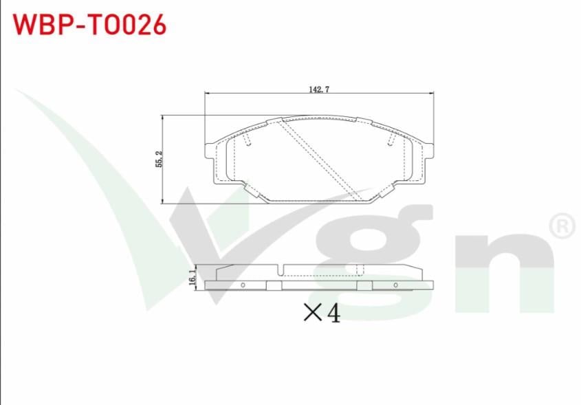 FREN BALATA ON TEL DELIKLI TOYOTA HI-LUX PICK UP (_N_) 2.4 D 4X4 1983-2005 / HI-ACE II (H5_) 2.4 D 1983-1989 / HI-LUX PICK UP (_N_) 2.5 D 1983-2005