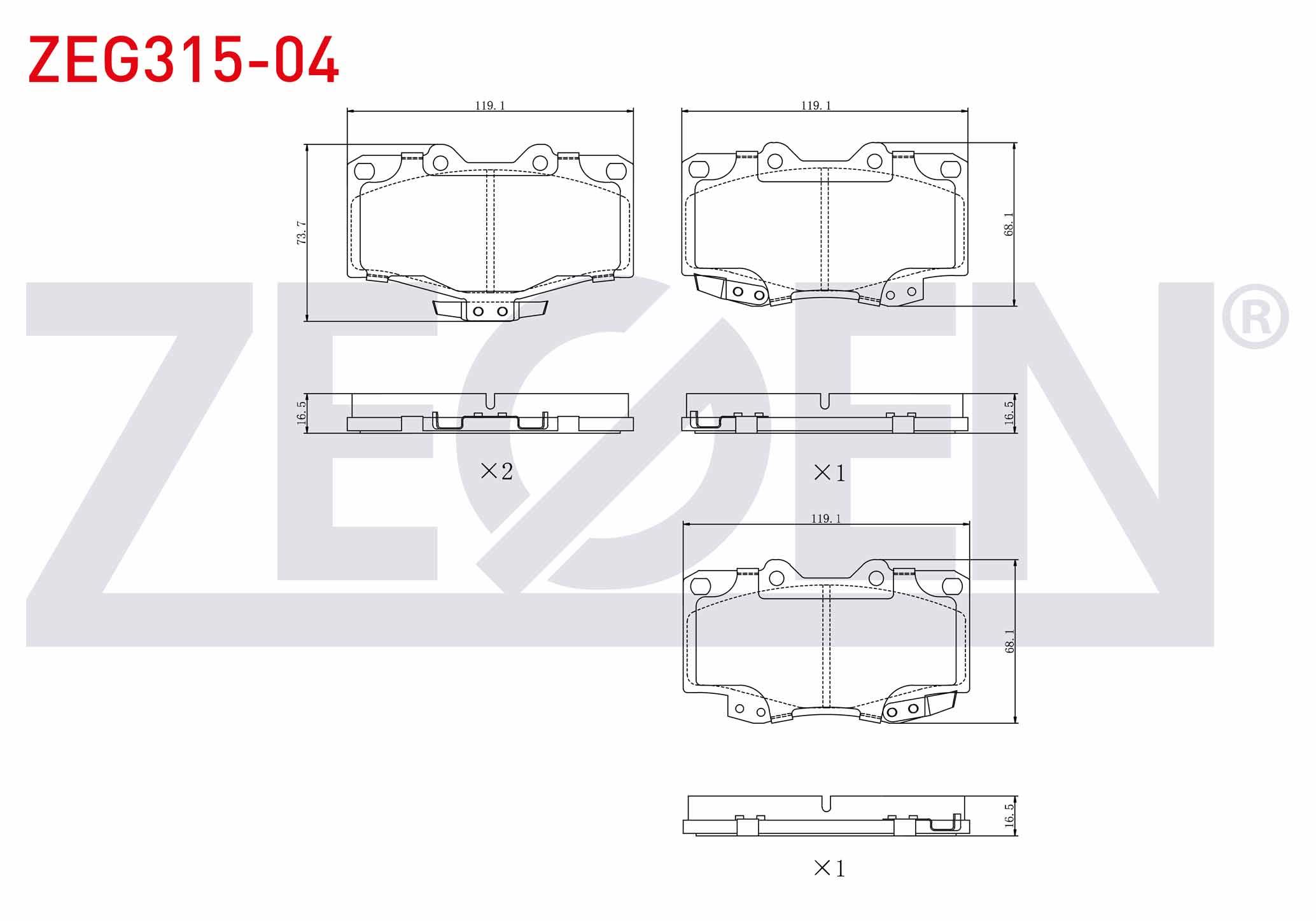 FREN BALATA ON TOYOTA HI-LUX PICK UP (_N_) 2.4 D 1983-2005/ HI-LUX PICK UP (_N_) 2.5 D 1983-2005 / LAND CRUISER 80 (_J8_) 4.2 D 1990-1997 / LAND CRUISER 90 (_J9_) 3.0 D 1996-2002
