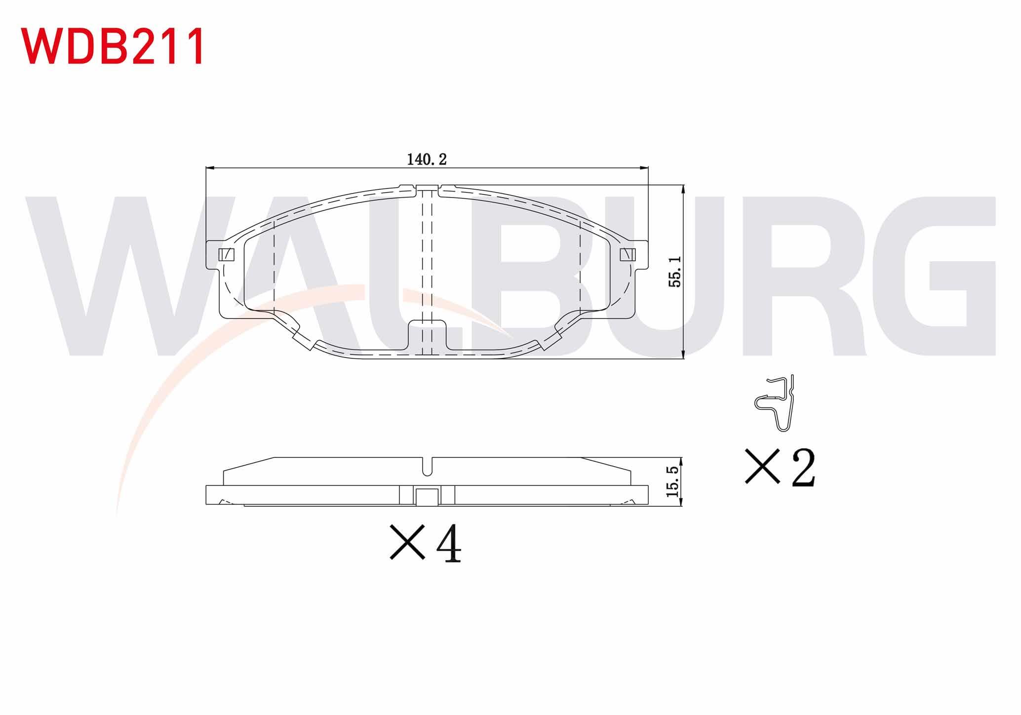 FREN BALATA ON TOYOTA HI-LUX PICK UP (_N_) 2.5 D-4D 1983-2005 / HI-LUX PICK UP (_N_) 2.5 2.4 D 1983-2005 / HI-ACE III (_H10_) 2.0 1989-1995 / HI-ACE III (_H10_) 2.4 D 1989-1995