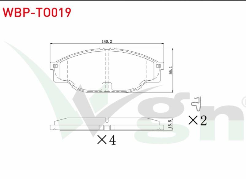 FREN BALATA ON TOYOTA HI-LUX PICK UP (_N_) 2.5 D-4D 1983-2005 / HI-LUX PICK UP (_N_) 2.5 2.4 D 1983-2005 / HI-ACE III (_H10_) 2.0 1989-1995 / HI-ACE III (_H10_) 2.4 D 1989-1995