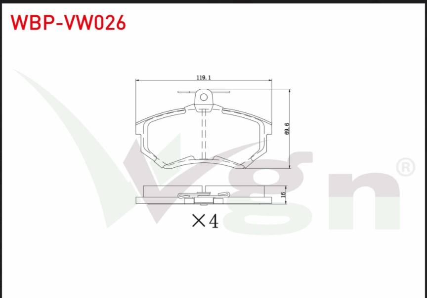 FREN BALATA ON VOLKSWAGEN POLO CLASSIC (6KV2) 1.6 1995-2001 / GOLF II (19E,1G1) 1.8 GTI 1983-1992 / AUDI 80 (89,89Q,8A,B3) 1.8 S 1986-1991/80 (89,89Q,8A,B3) 1.6 TD 1986-1991