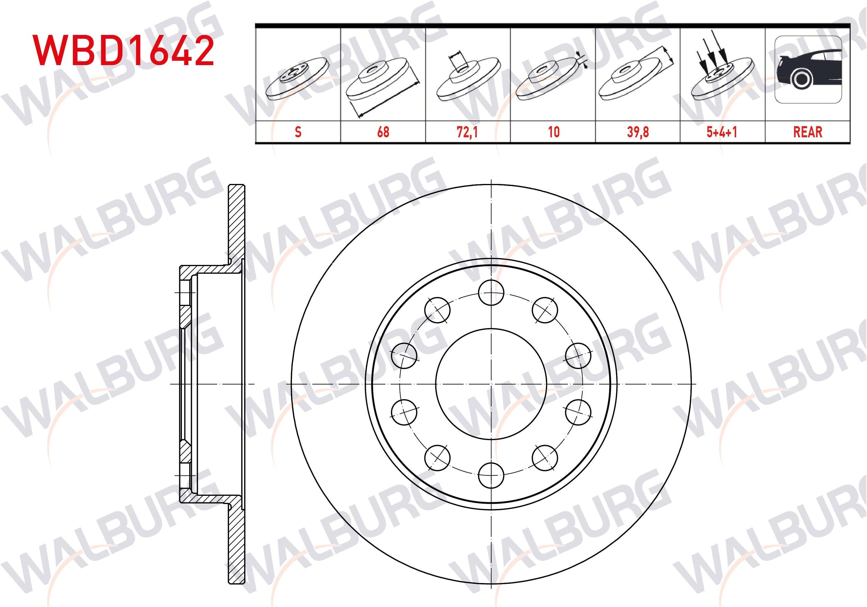 FREN DISKI ARKA DUZ 5 BJN 245X10X68X39,8 AUDI A4 (8E2) 2000-2004/ A4 (8EC) 2004-2008/ SEAT EXEO (3R2) 2008-2013