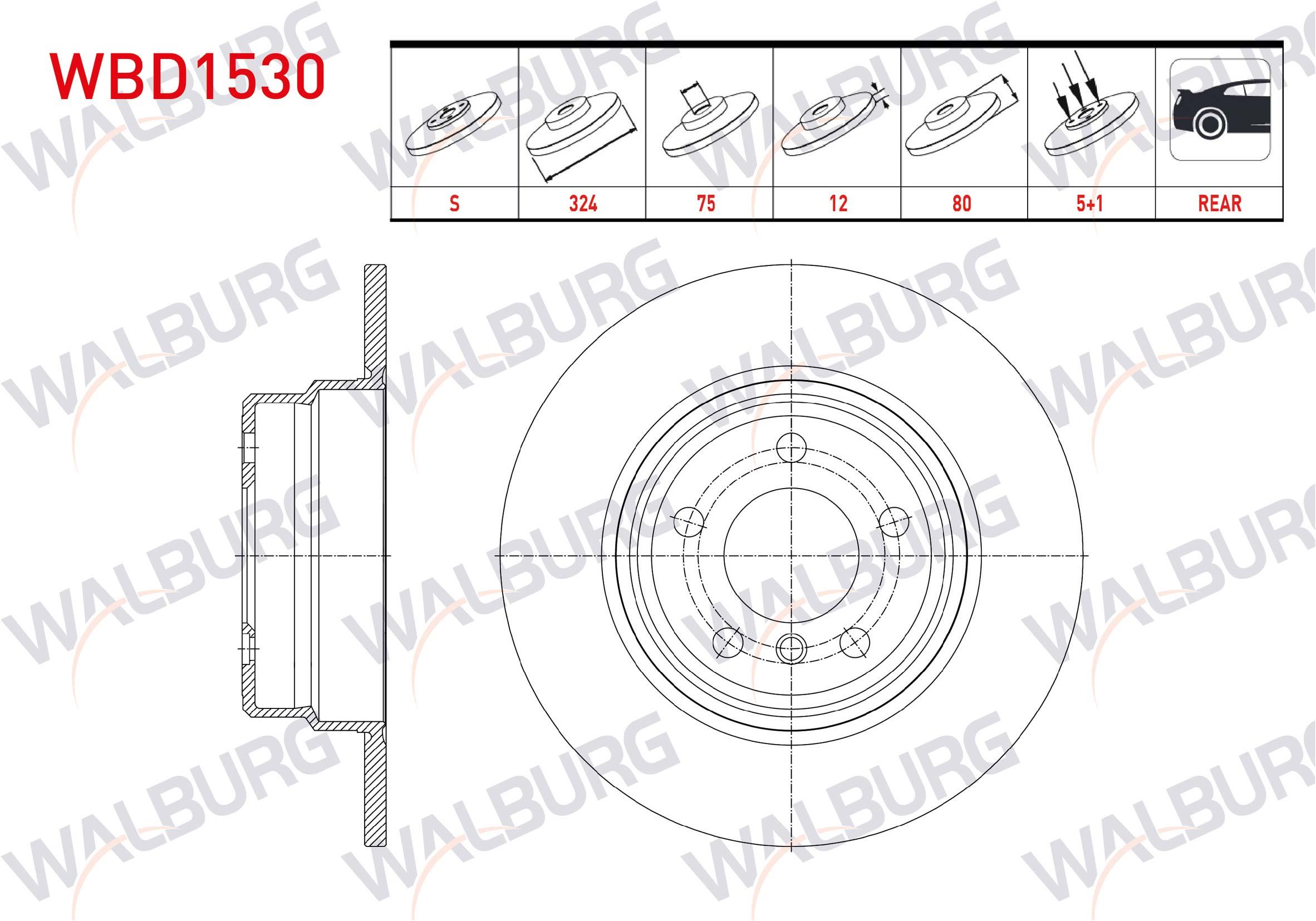 FREN DISKI ARKA DUZ BMW X5 (E53) 3.0 D 5 BIJON 324X12X75X80 2000-2007