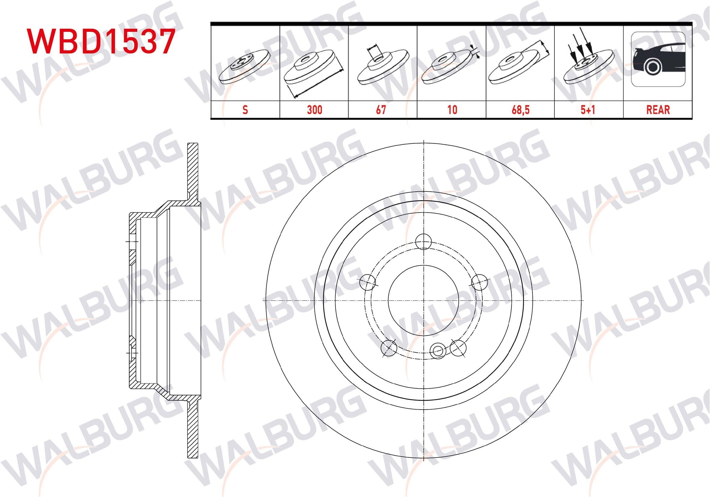 FREN DISKI ARKA DUZ MERCEDES E CLASS (W211) E 220 CDI 5 BIJON 300X10X67X68,5 2002-2008