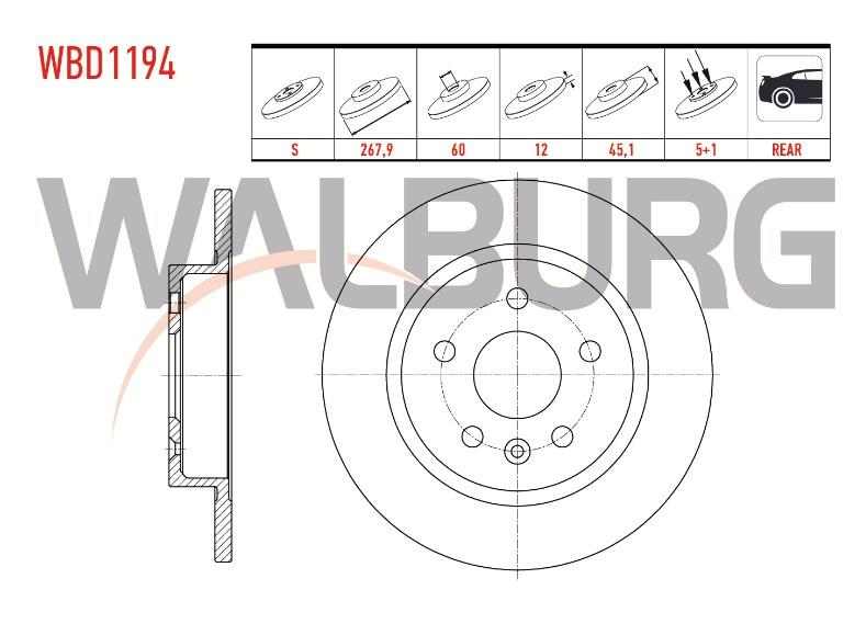 FREN DISKI ARKA DUZ OPEL ASTRA J 1.3 CDTI 5 BIJON 267,9X12X60X45,1 2009-2016 13502134 569074