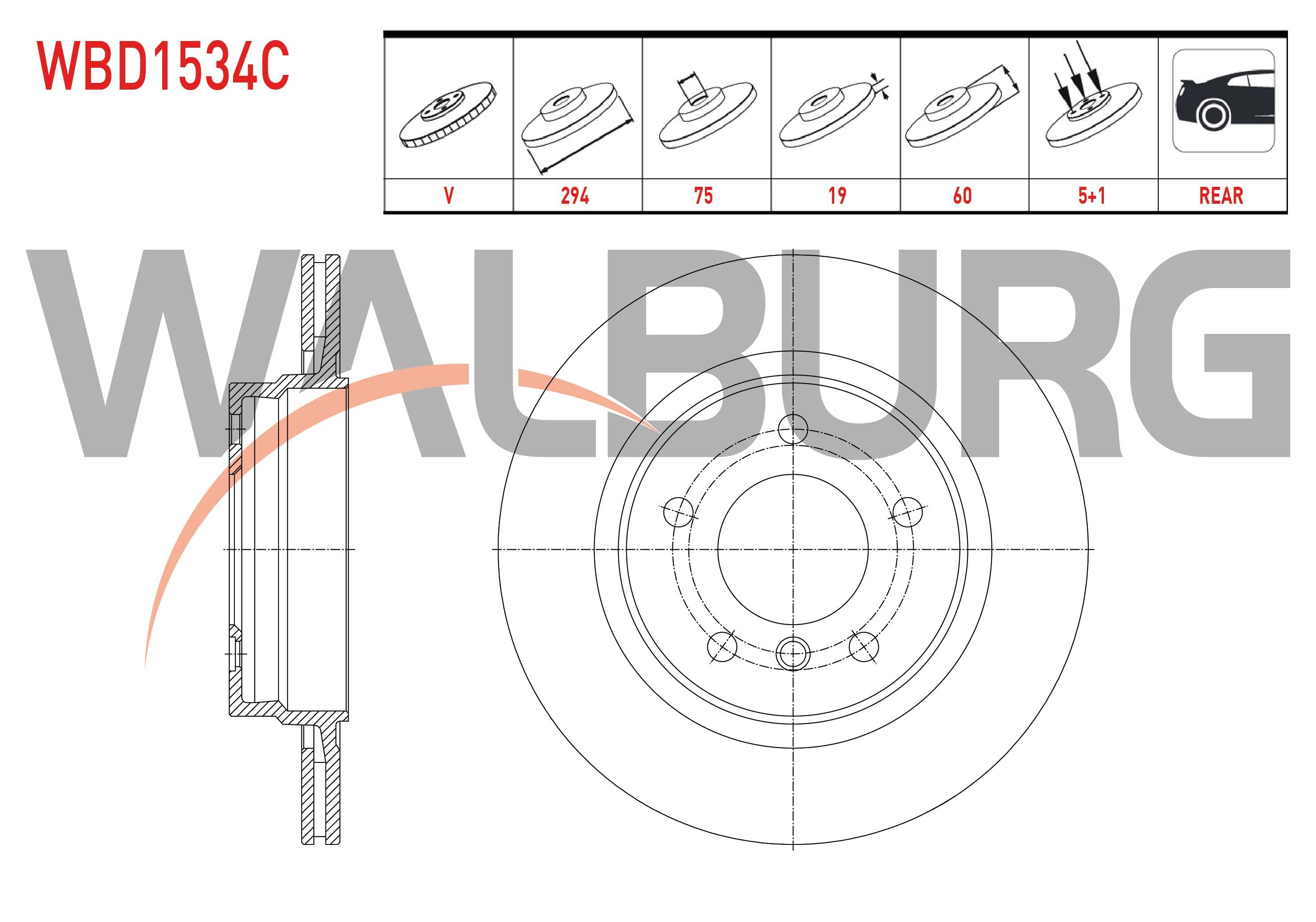 FREN DISKI ARKA HAVALI KAPLAMALI BMW 3 SERISI (E46) 318 i 5 BIJON 294X19X75X60 1998-2005
