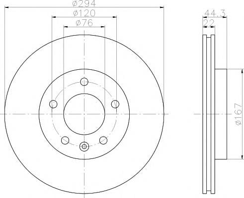 FREN DİSKİ ARKA HAVALI T5 1.9 TDI 5 BIJON 293,7X22X76X44,2 2003-2011