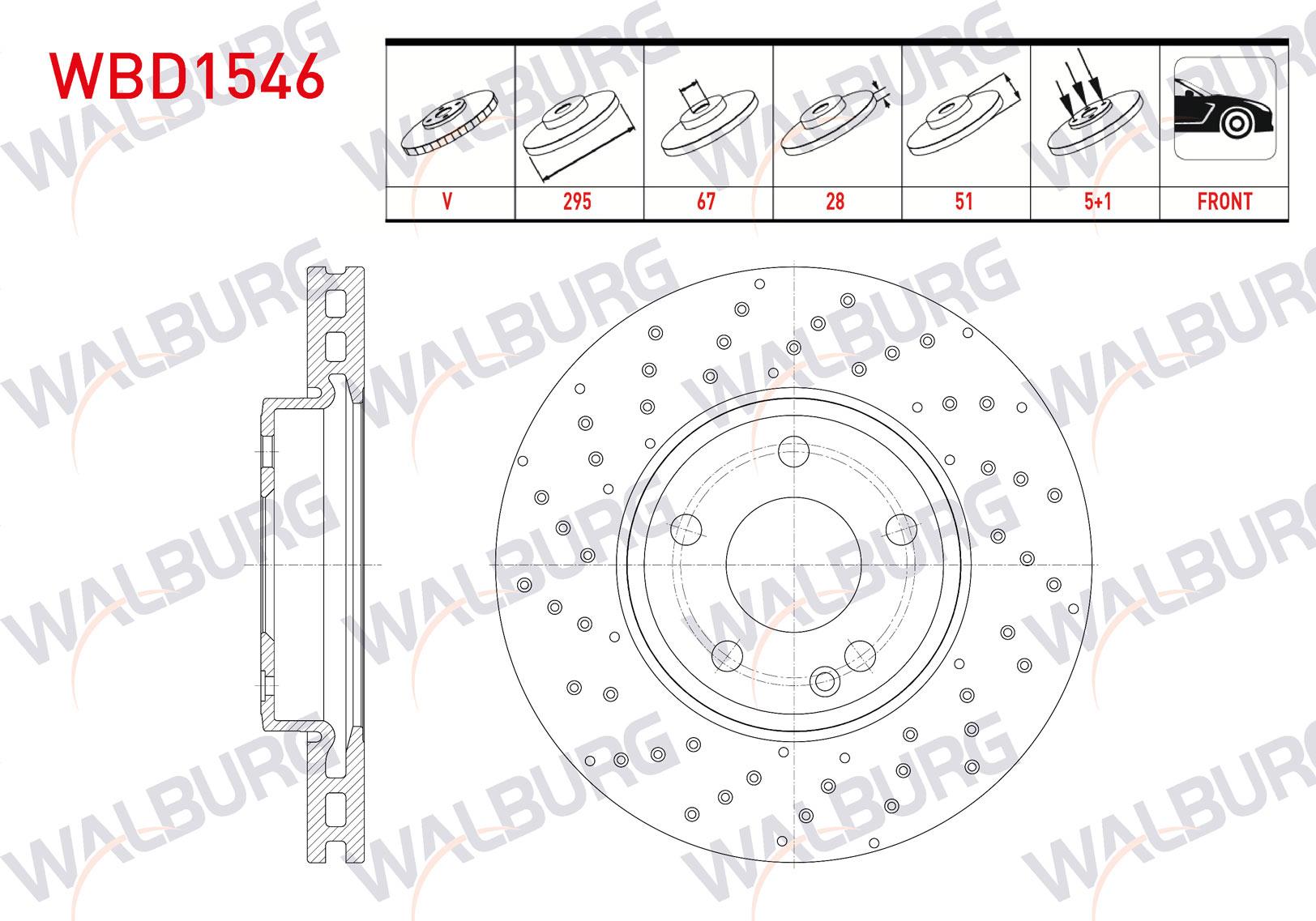 FREN DISKI ON HAVALI 5 BJN 295X28X67X51 MERCEDES A SERISI (W176) A 160 CDI 2012-