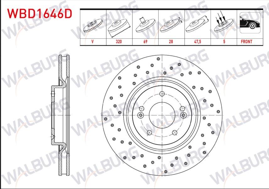 FREN DISKI ON HAVALI 5 BJN 320X28X69X47,5 HYUNDAI TUCSON 2015-/ IX 35 2014-/ KONA 2017-/ KIA SPORTAGE IV 2015-