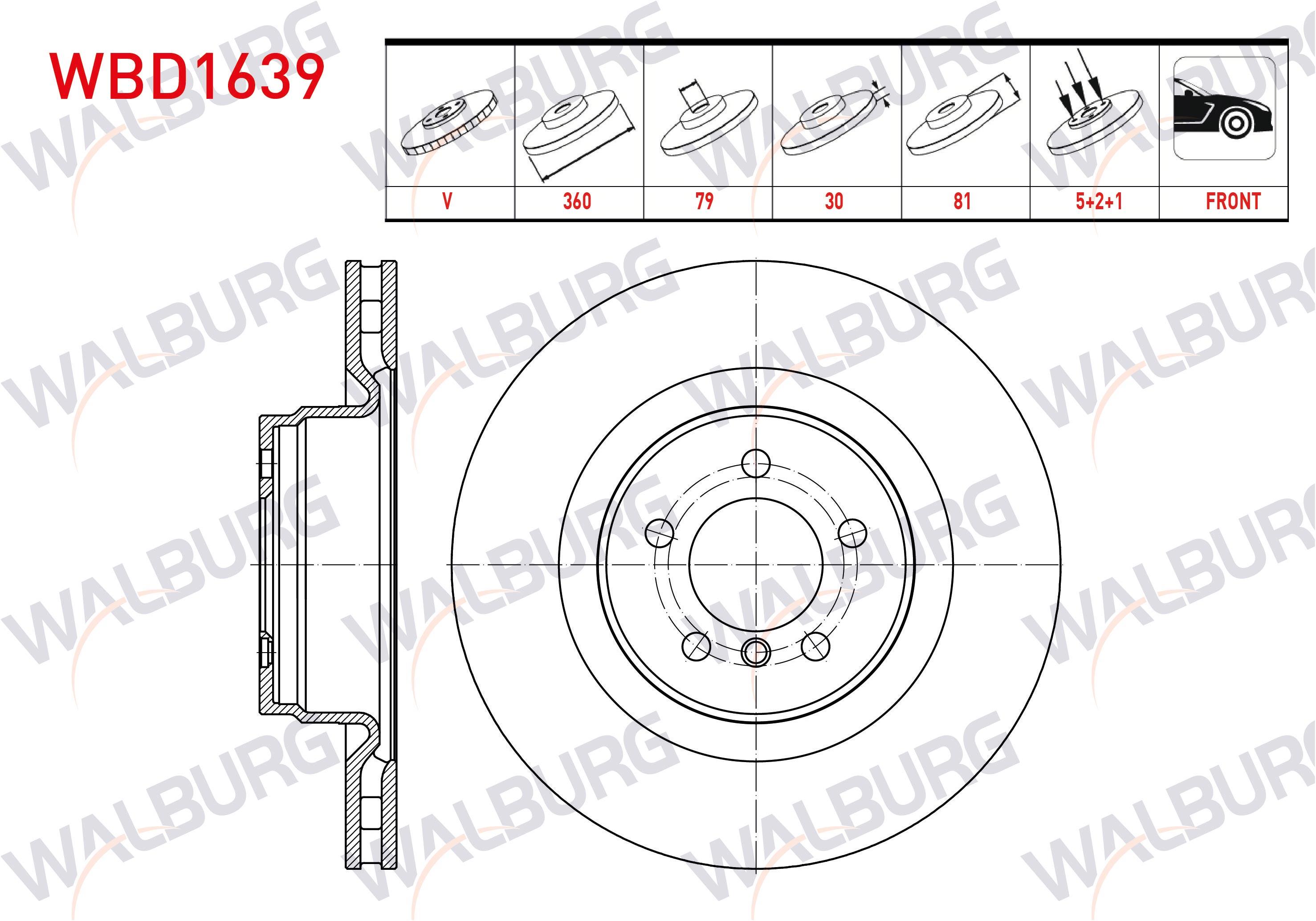 FREN DISKI ON HAVALI 5 BJN 360X30X79X81 RANGE ROVER III (L322) 3.6 4.2 5.0 4X4 2005-2012