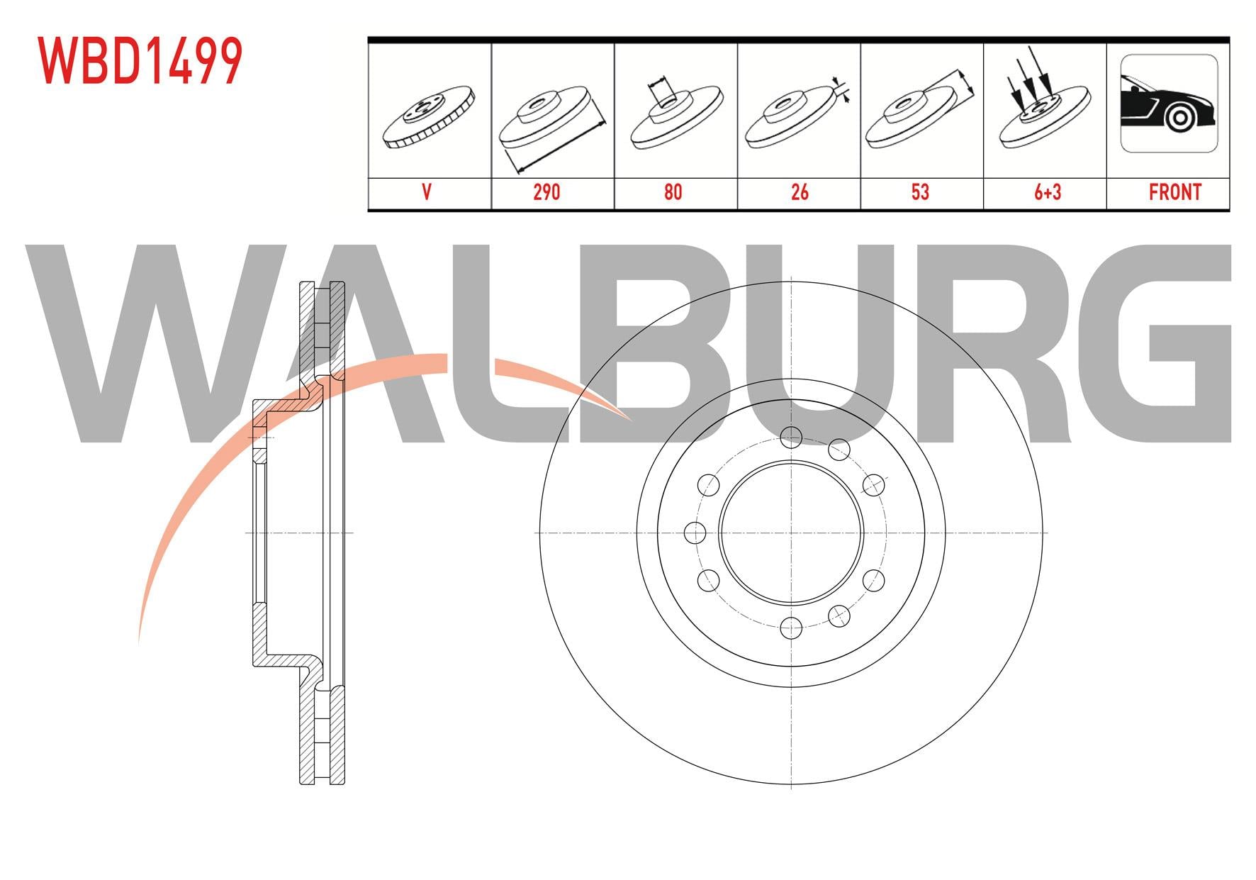 FREN DISKI ON HAVALI 6 BJN 290X26X80X53 IVECO DAILY III 2.8 D 1999-2006