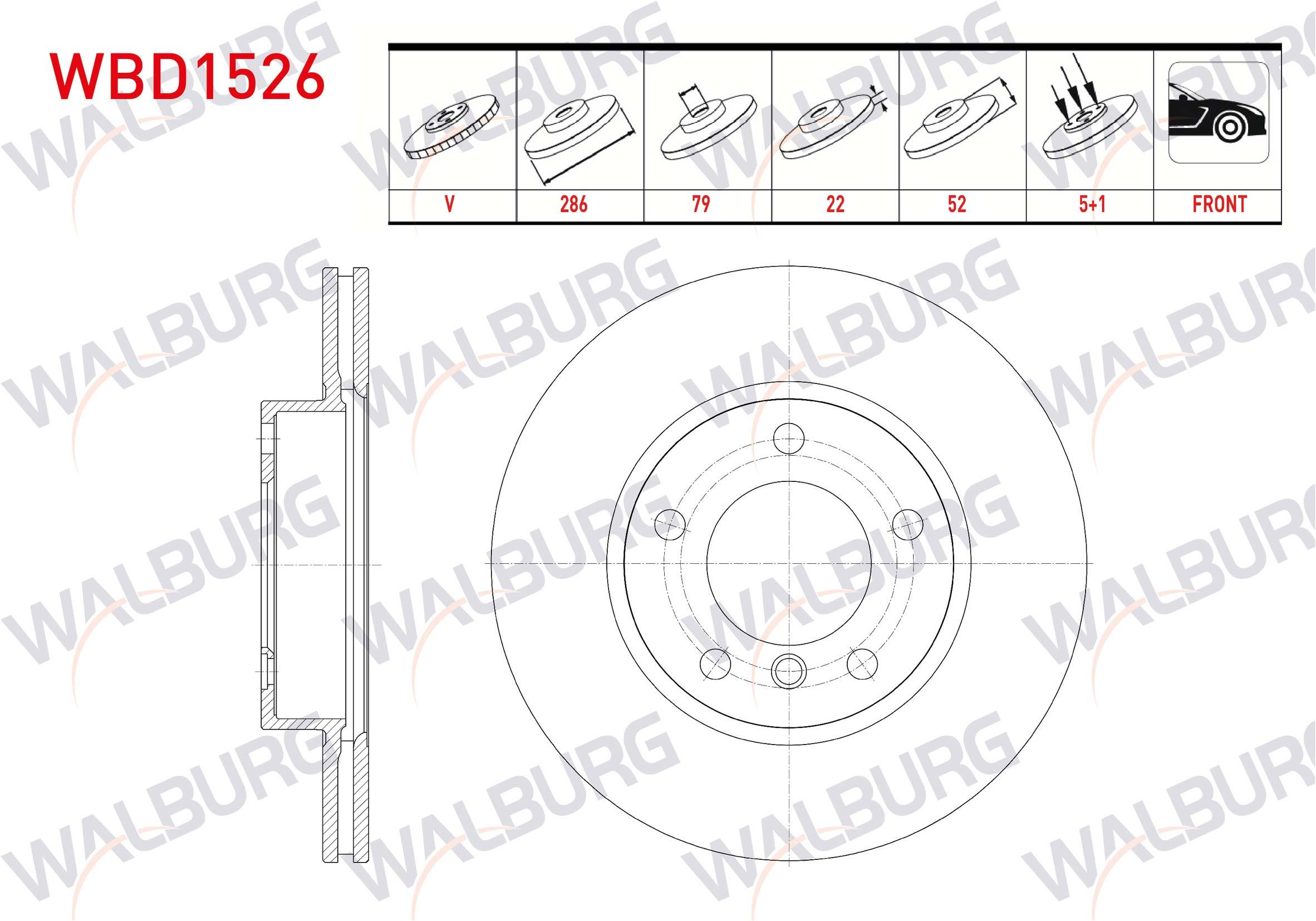 FREN DISKI ON HAVALI BMW 3 SERISI (E36) 318 i 5 BIJON 286X22X79X52 1990-1998