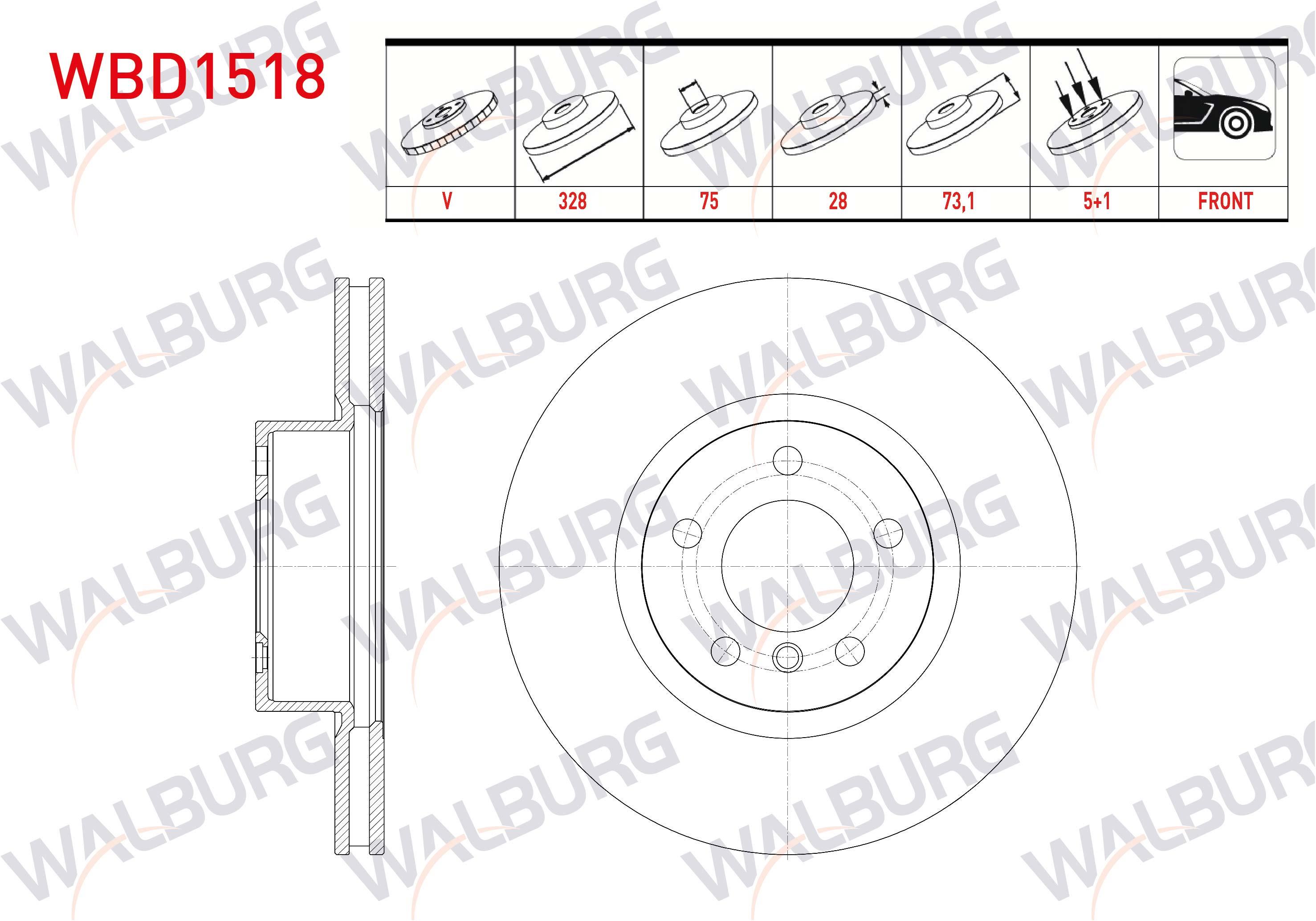 FREN DISKI ON HAVALI BMW X3 (F25) xDrive 2.0 D 5 BIJON 328X28X75X73,1 2010-