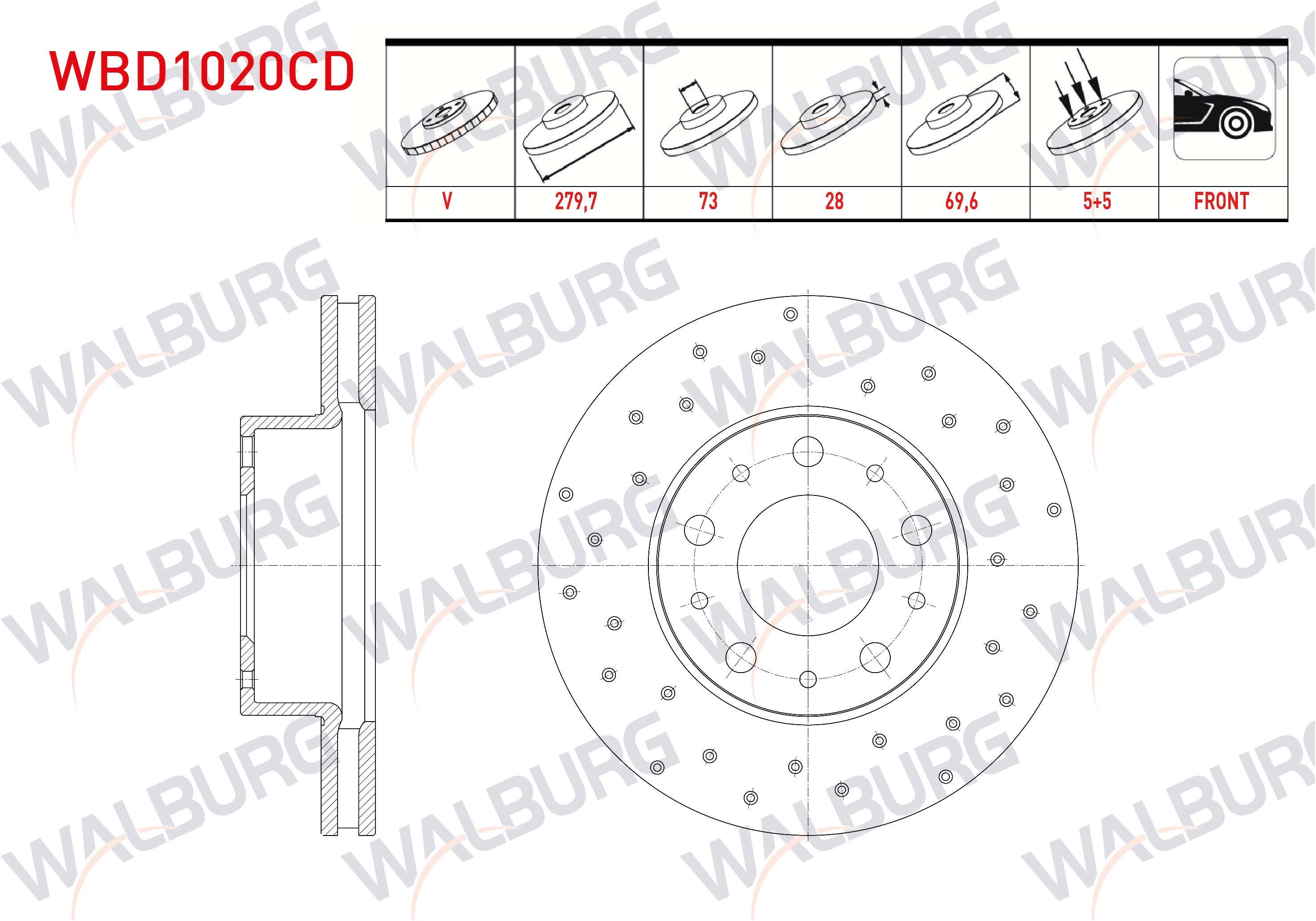 FREN DISKI ON HAVALI KAPLAMALI PERFORMANS DELIKLI 4 BJN 283,6X22X59X43,4 FIAT DOBLO 1.9 JTD 2001-2010
