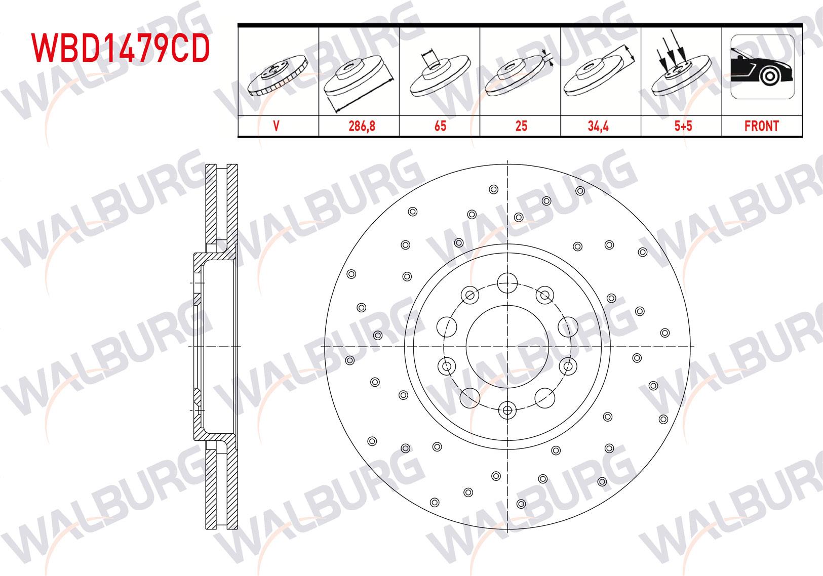 FREN DISKI ON HAVALI KAPLAMALI PERFORMANS DELIKLI 5 BJN 320X20X63,5X43 VOLKSWAGEN GOLF IV (1J1) 1.9 TDI 1997-2005