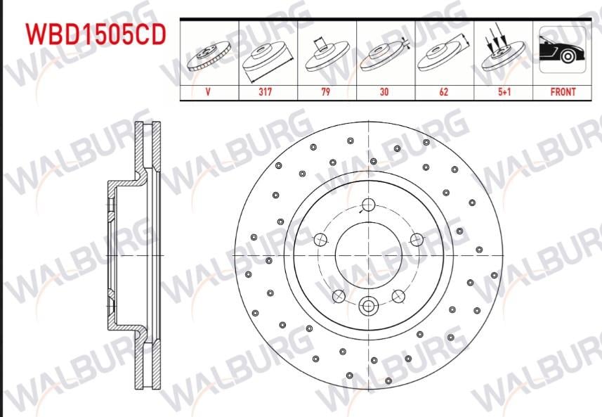 FREN DISKI ON HAVALI LAND ROVER DISCOVERY III (TAA) 2.7 V6 TDI 5 BIJON 317X30X79X62 2004-2010