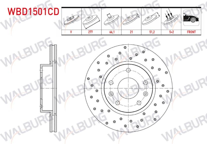 FREN DISKI ON HAVALI LAND ROVER FREELANDER (LN) 2.0 TD4 5 BIJON 277X21X66,1X51,2 1998-2007