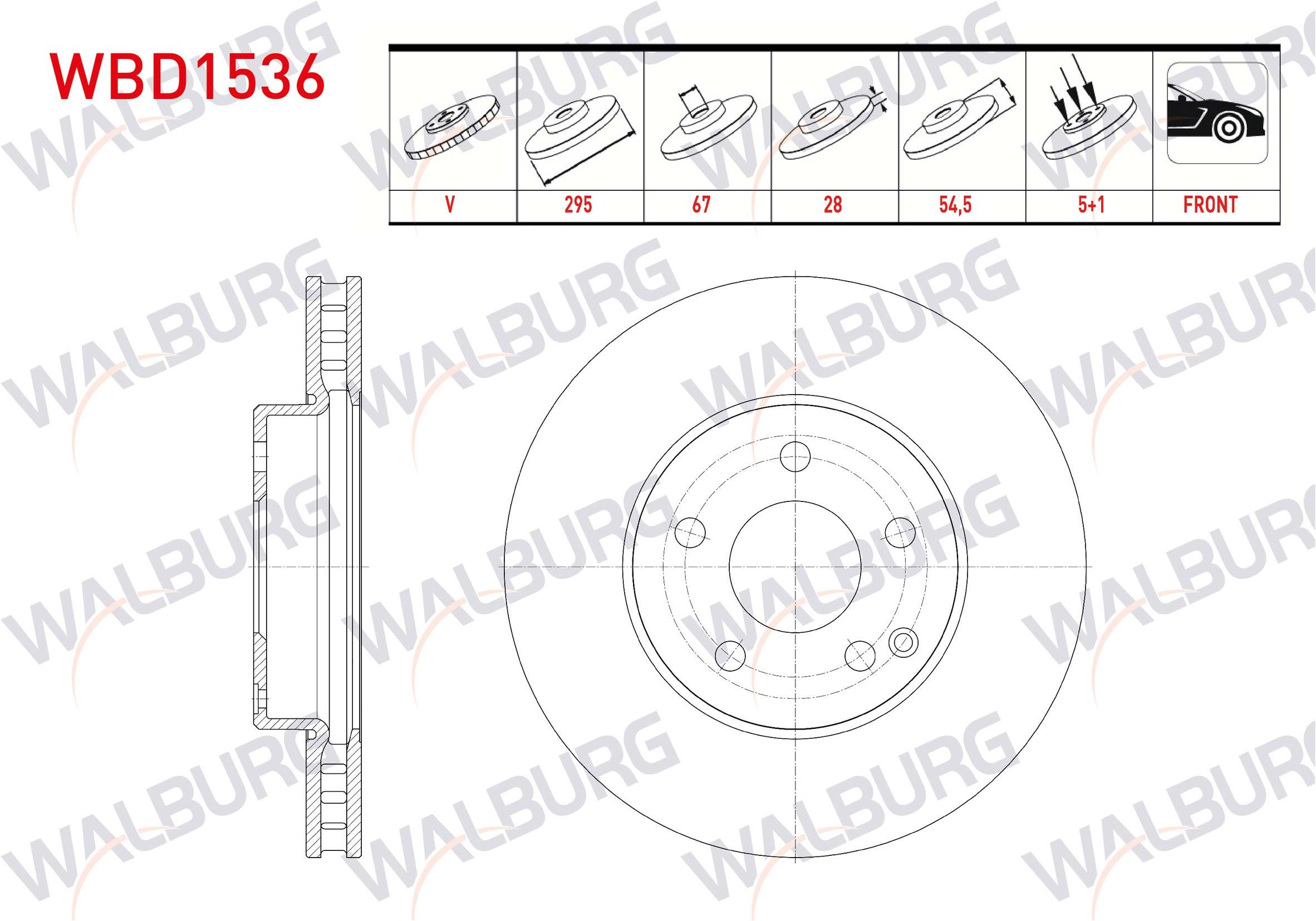 FREN DISKI ON HAVALI MERCEDES E CLASS (W211) E 200 CDI 5 BIJON 295X28X67X54,5 2002-2008