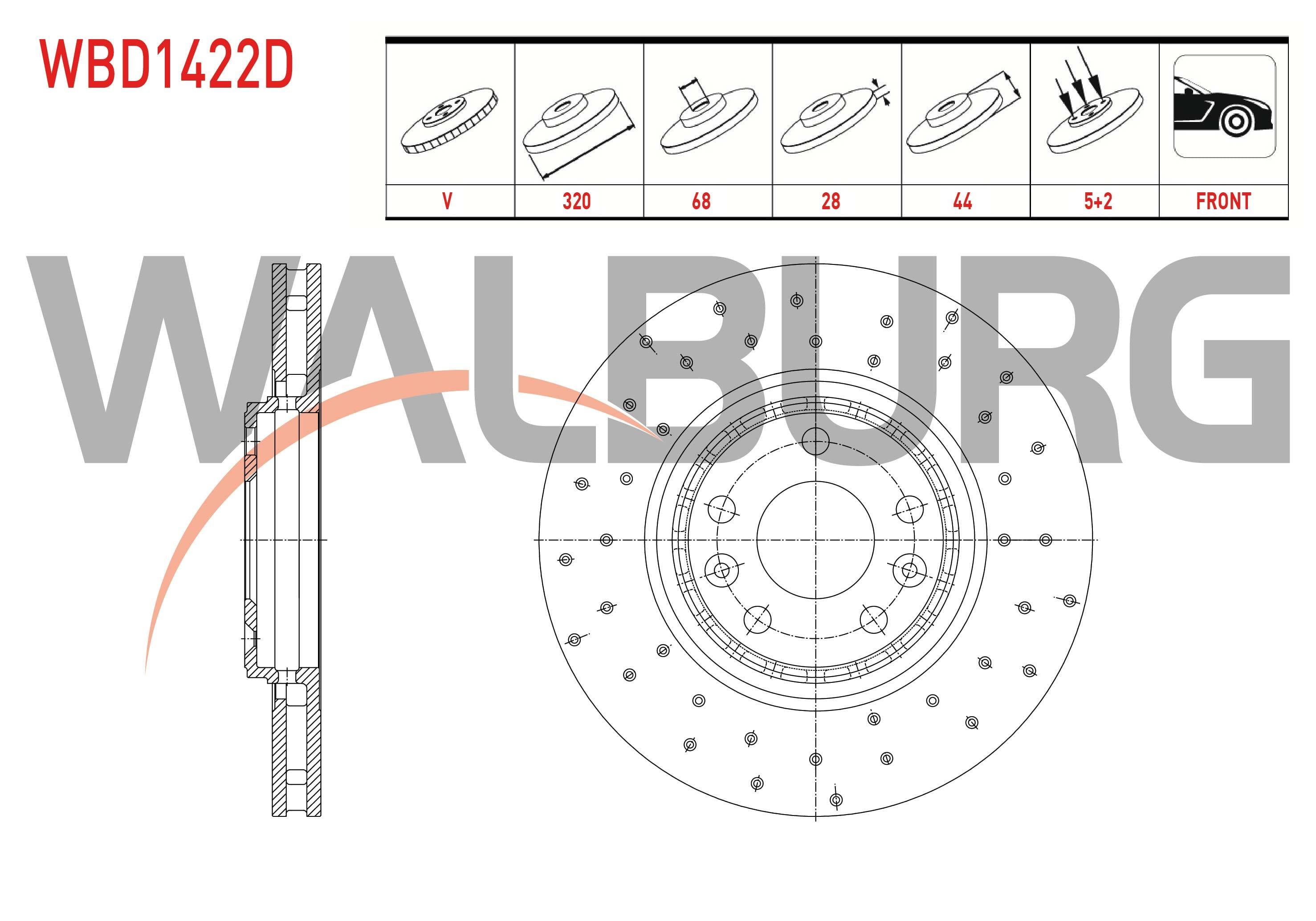 FREN DISKI ON HAVALI PERFORMANS DELIKLI 5 BJN 320X28X68X44 RENAULT MEGANE IV 1.6 DCI 16-/ CLIO IV 1.6 12-/ LAGUNA III 2.0 DCI 07- / LAGUNA III 2.0i 16v 07-/ SCENIC IV 1.6 DCI 15- /TALISMAN1.6 DCI 15-