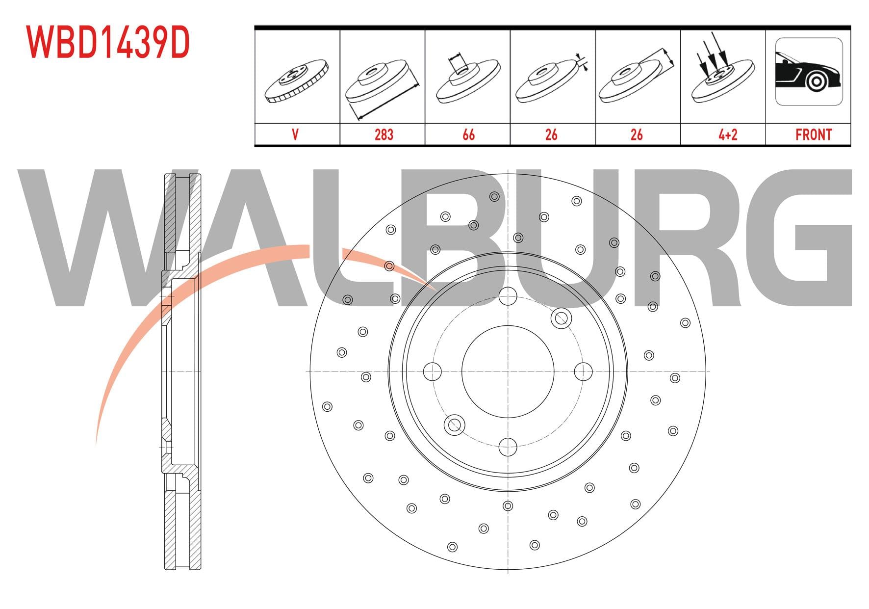 FREN DISKI ON HAVALI PERFORMANS DELIKLI 4 BJN 283X26X66X26 PEUGEOT 406 2.0i - 3.0 1995-2004 / CITROEN XANTIA 2.0 1993-1998