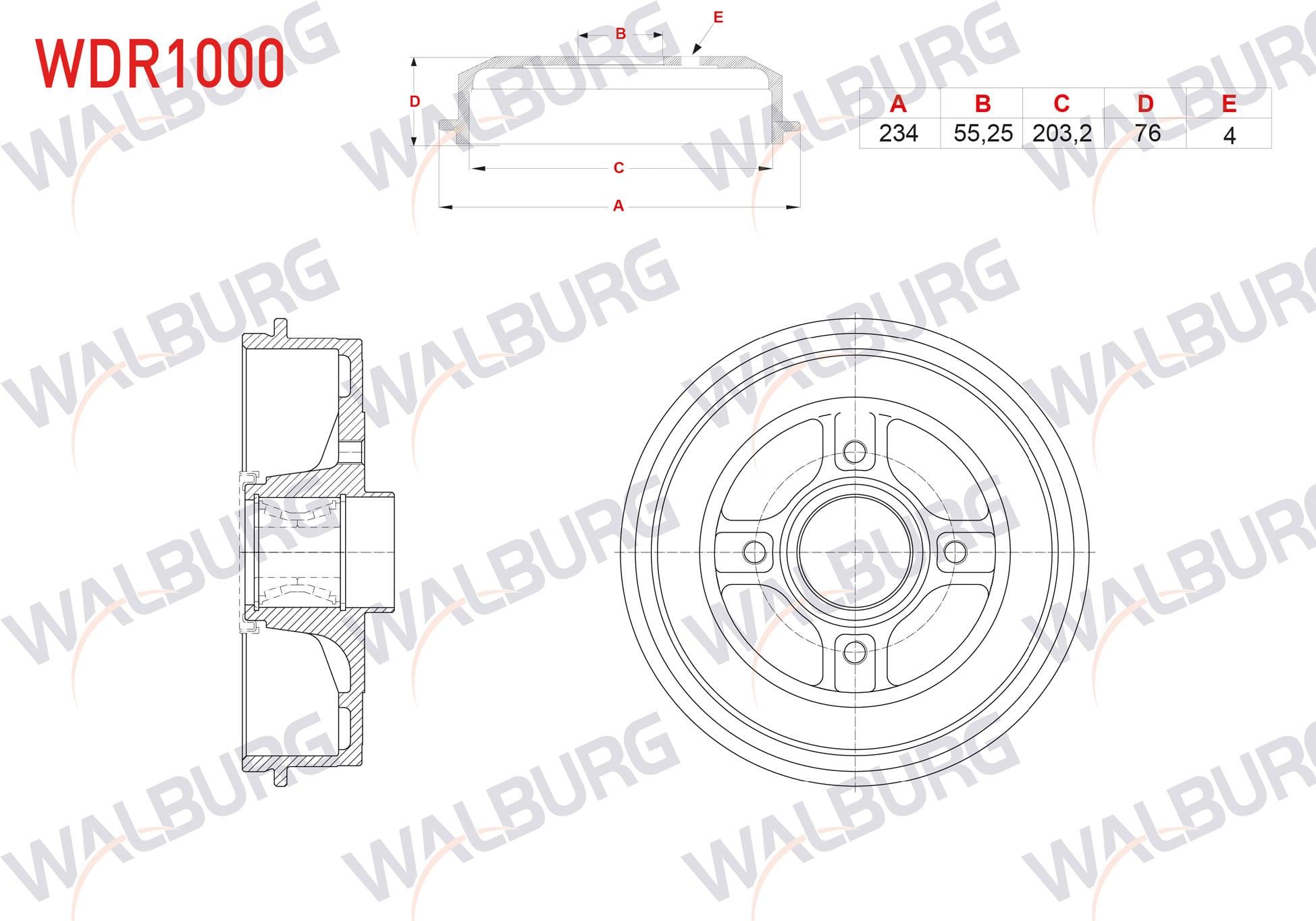 FREN KAMPANASI ARKA RULMANLI ABS OKUYUCULU 4 DELIK 234X55,25X203,2X76 RENAULT SYMBOL III (JZ0/1) 1.5 DCI 2012- / CLIO IV 1.5 DCI 2012-2020