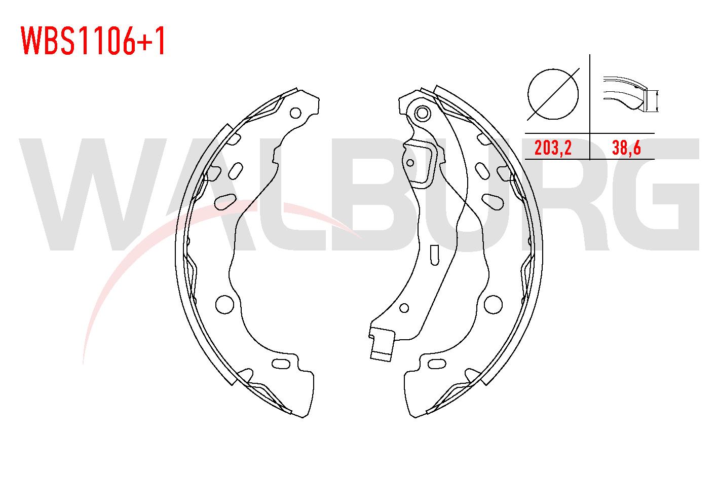 FREN PABUC BALATA ARKA +1mm DAHA KALIN DACIA LOGAN (LS) 1.5 DCI LEVYELI 203,2X38,6 mm 2004-2012
