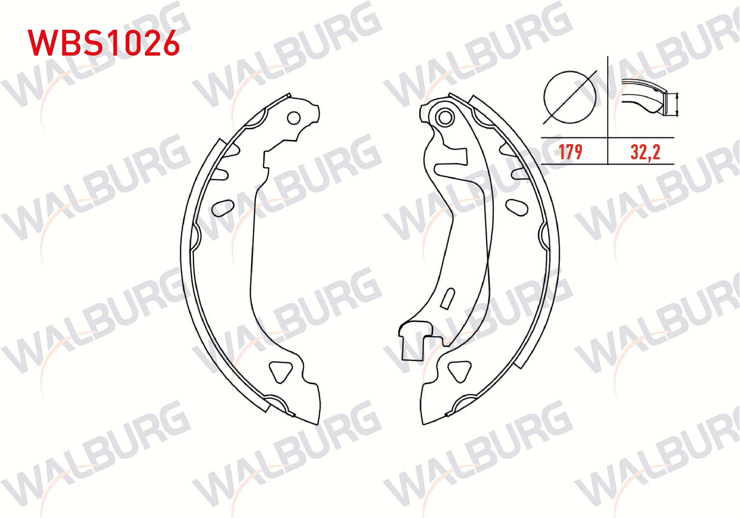 FREN PABUC BALATA ARKA FIAT TEMPRA 1.6 LEVYELI 179X32,2 mm 1992-1999/ FIAT TIPO 1.6i 1990-2000/ FIAT TEMPRA 1.6i 1992-1999/ FIAT TIPO 1.4i 1990-2000