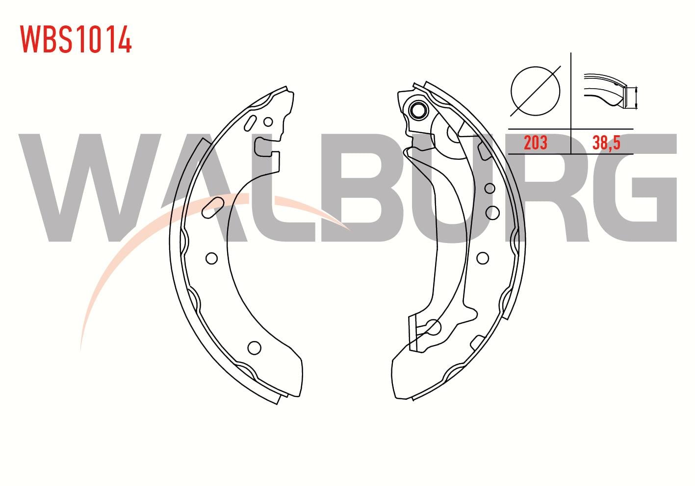FREN PABUC BALATA ARKA FORD ESCORT VII 1.3 GENIS TIP LEVYELI 203X38,5mm 1995-1999/ESCORT VII 1.4 1995-1999/ESCORT VII 1.6 16v 1995-1999/ESCORT VII 1.8 TD 1995-1999/ESCORT VII 1.8i 1995-1999