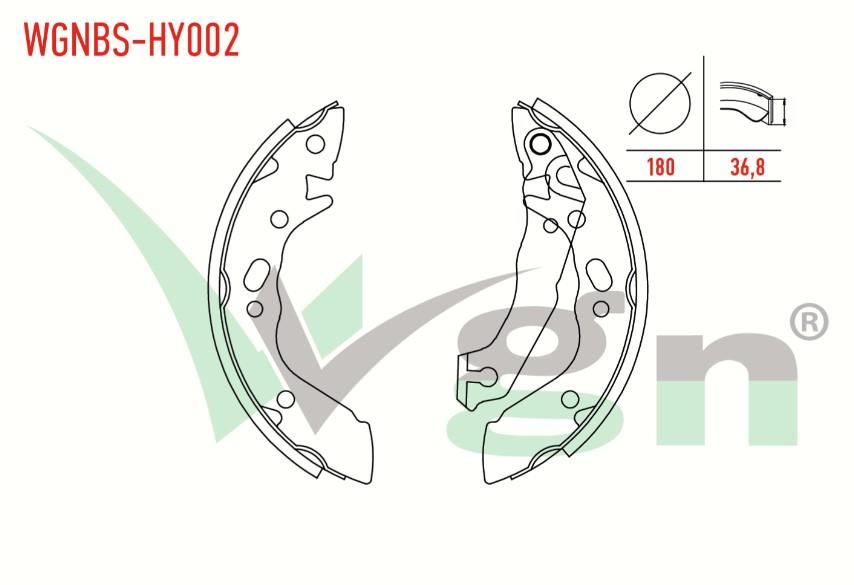 FREN PABUC BALATA ARKA HYUNDAI ACCENT II (LC) 1.5i LEVYELI 180X36,8 mm 1989-1995/HYUNDAI EXCEL 1.3i 1990-1995/HYUNDAI EXCEL 1.5i 1990-1995