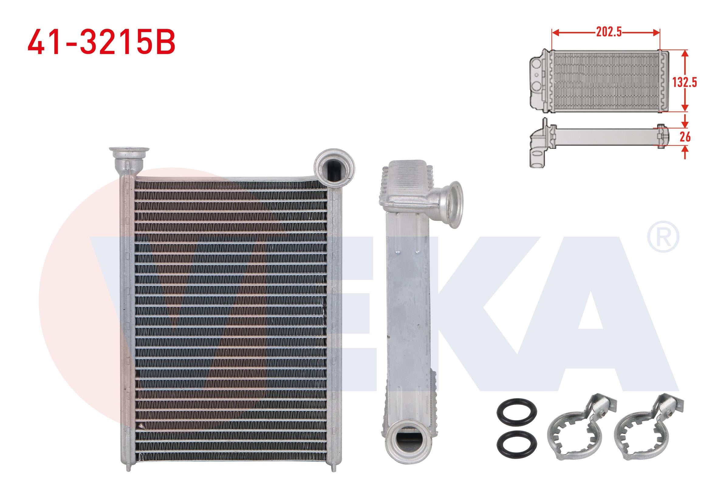 KALORIFER RADYATORU BRAZING (5.5mm fin) OPEL MERIVA B 1.3 CDTI - 1.4 - 1.6 CDTI - 1.7 CDTI 2010-