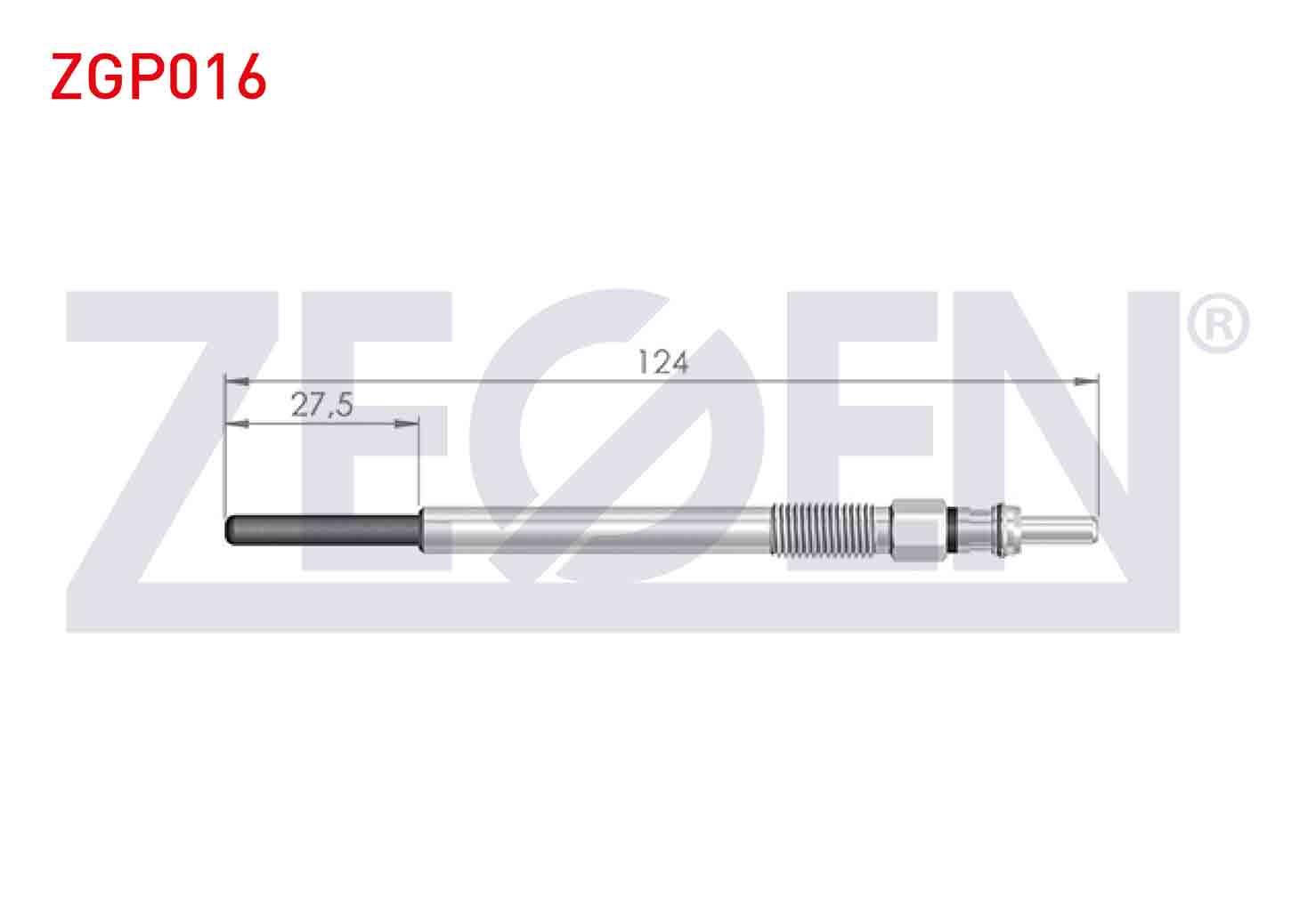KIZDIRMA BUJI 11V 124mm CITROEN BERLINGO 1.6HDI 2008- / NEMO 1.4 HDI 2007- / PARTNER 1.6HDI 2008- / BIPPER (AA) 1.4HDI 2008- (DV4TED-DV6TED)