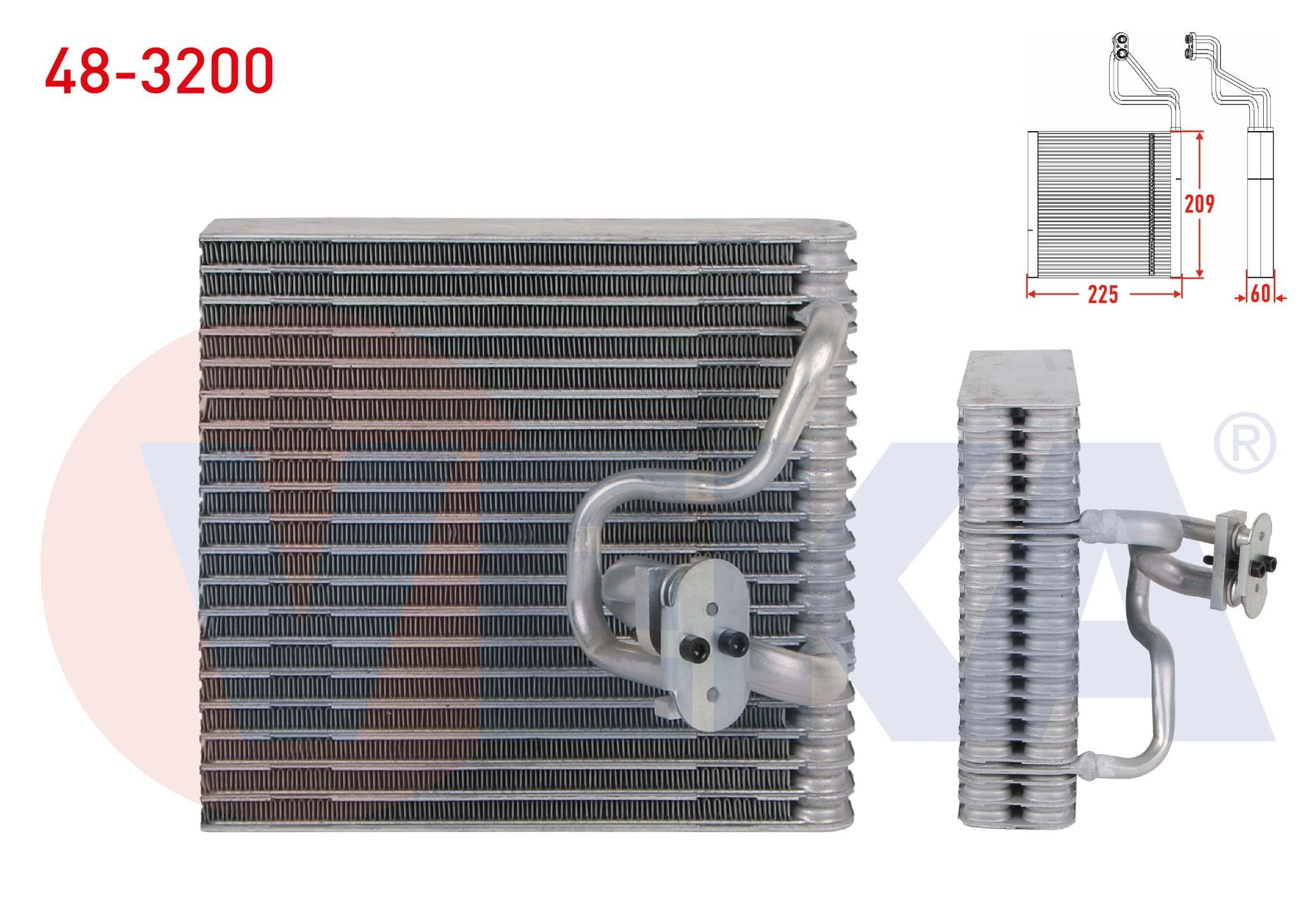 KLIMA EVAPORATORU BORULU 209X225X60 OPEL CORSA C 1.3 CDTI 1.7 CDTI - 1.4 2000-2006 / COMBO C 1.4 - 1.6  - 1.7D 2001-2006