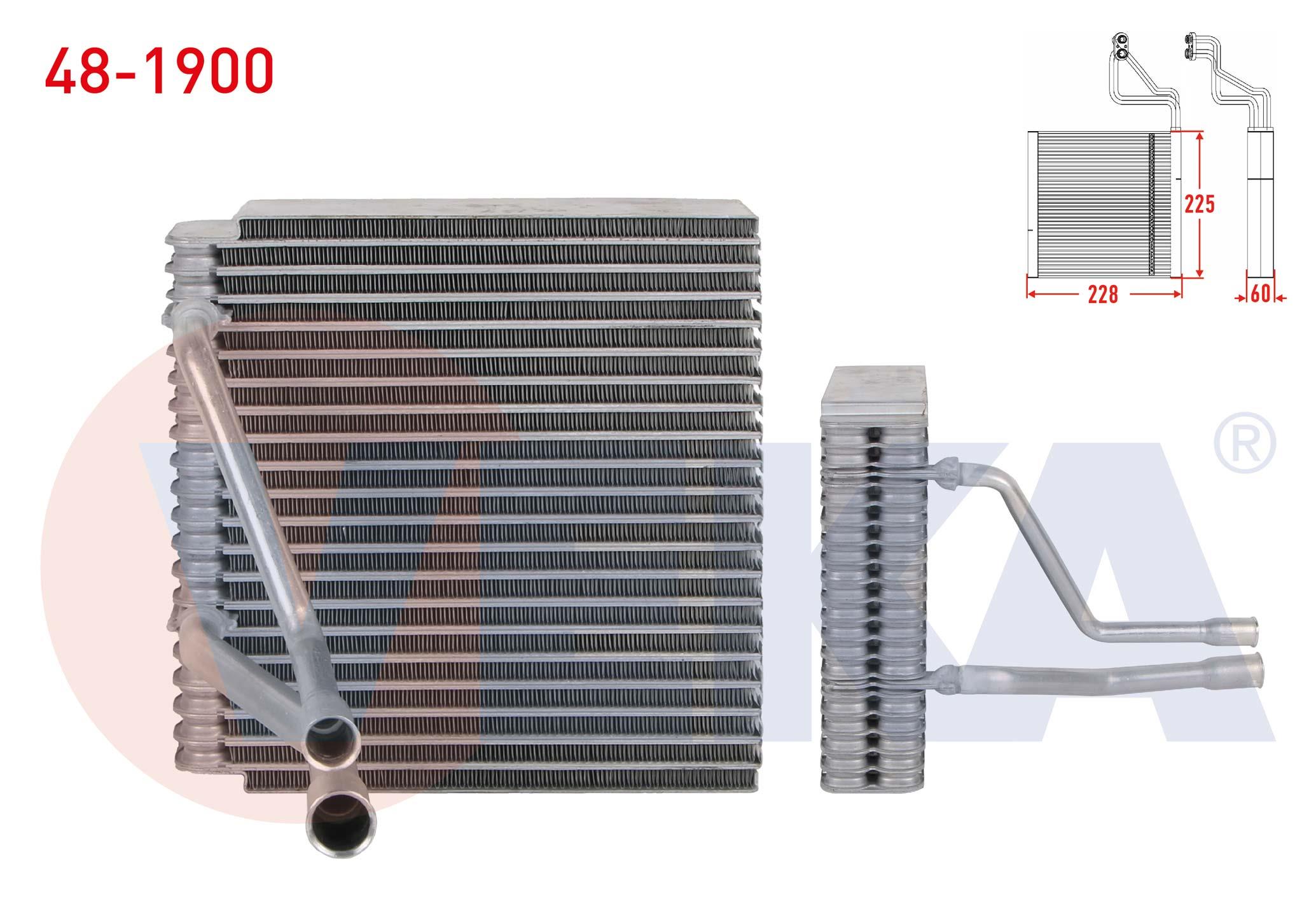 KLIMA EVAPORATORU BORULU 225X228X60 FORD FIESTA 1.25i - 1.3 - 1.4i 16v - 1.6i 16v - 1.6 TDCI 2001-2008 / FUSION (1.4 TDCI - 1.6 TDCI 2002-2010