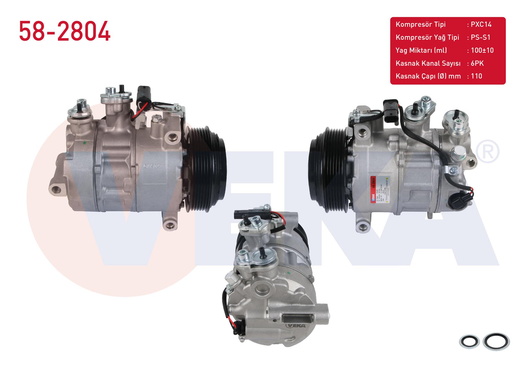 KLIMA KOMPRESORU 6PK 110mm MERCEDES C SERISI (W205) C 200 - C 200 D 2015-/ E SERISI (W213) E 180 - E 200 - E 250 - E 300 2016-/ SPRINTER (907) 316 CDI - 416 CDI - 516 CDI 2018-