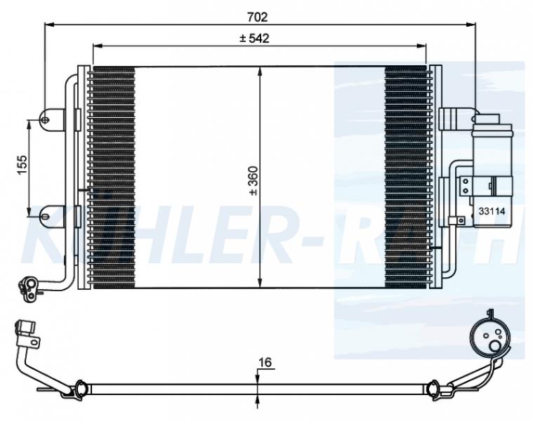 KLİMA RADYATÖRÜ GOLF 4 1.4I. 16V TUPLU M-T 1997-2005 - 1J0820413B-D / 1J0820411