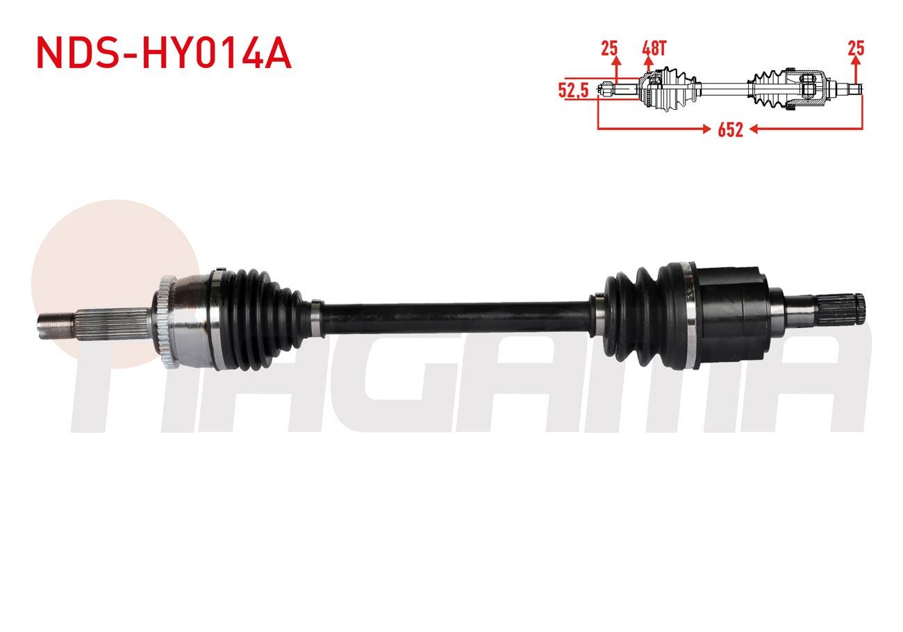 KOMPLE AKS ON SOL ABSLI 48 DIS UZUNLUK 652mm HYUNDAI ACCENT BLUE 1.4 CVVT M-T 2012-