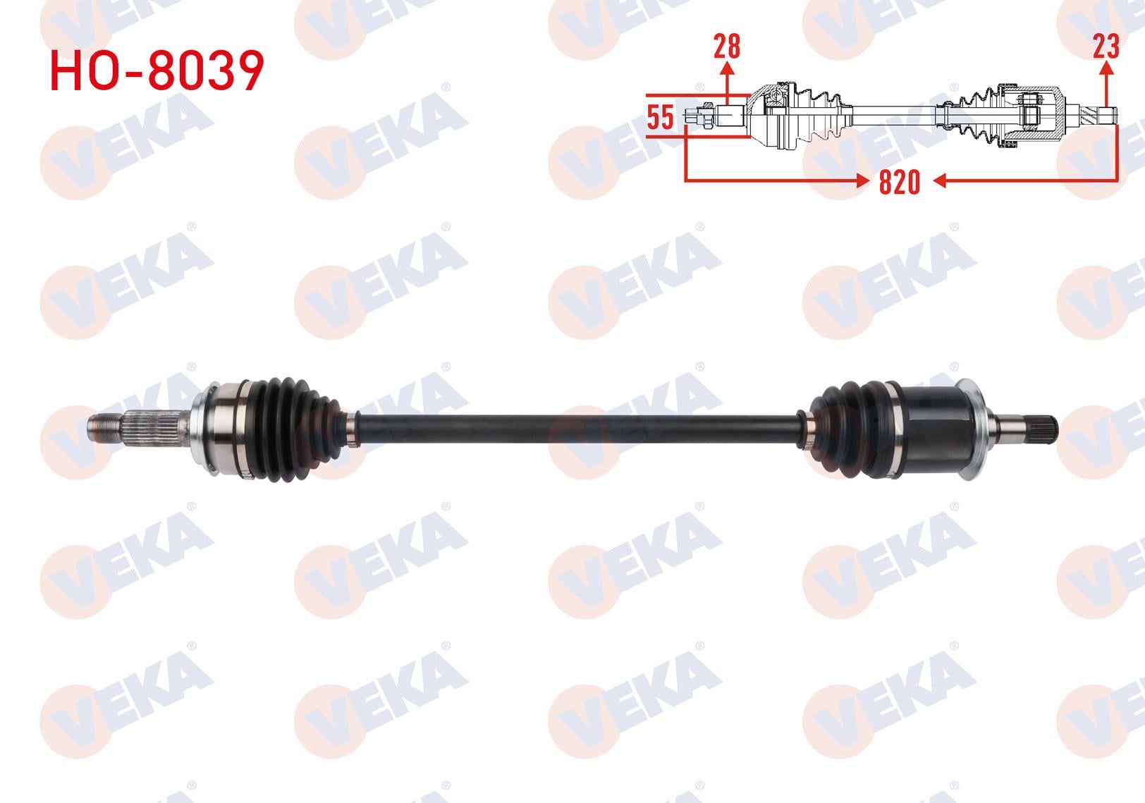 KOMPLE AKS SAG ARKA UZUNLUK 820mm HONDA CR-V III 2.0 i-VTEC 2006-2012 / 2.2 i-CTDi, i-DTEC 2007-