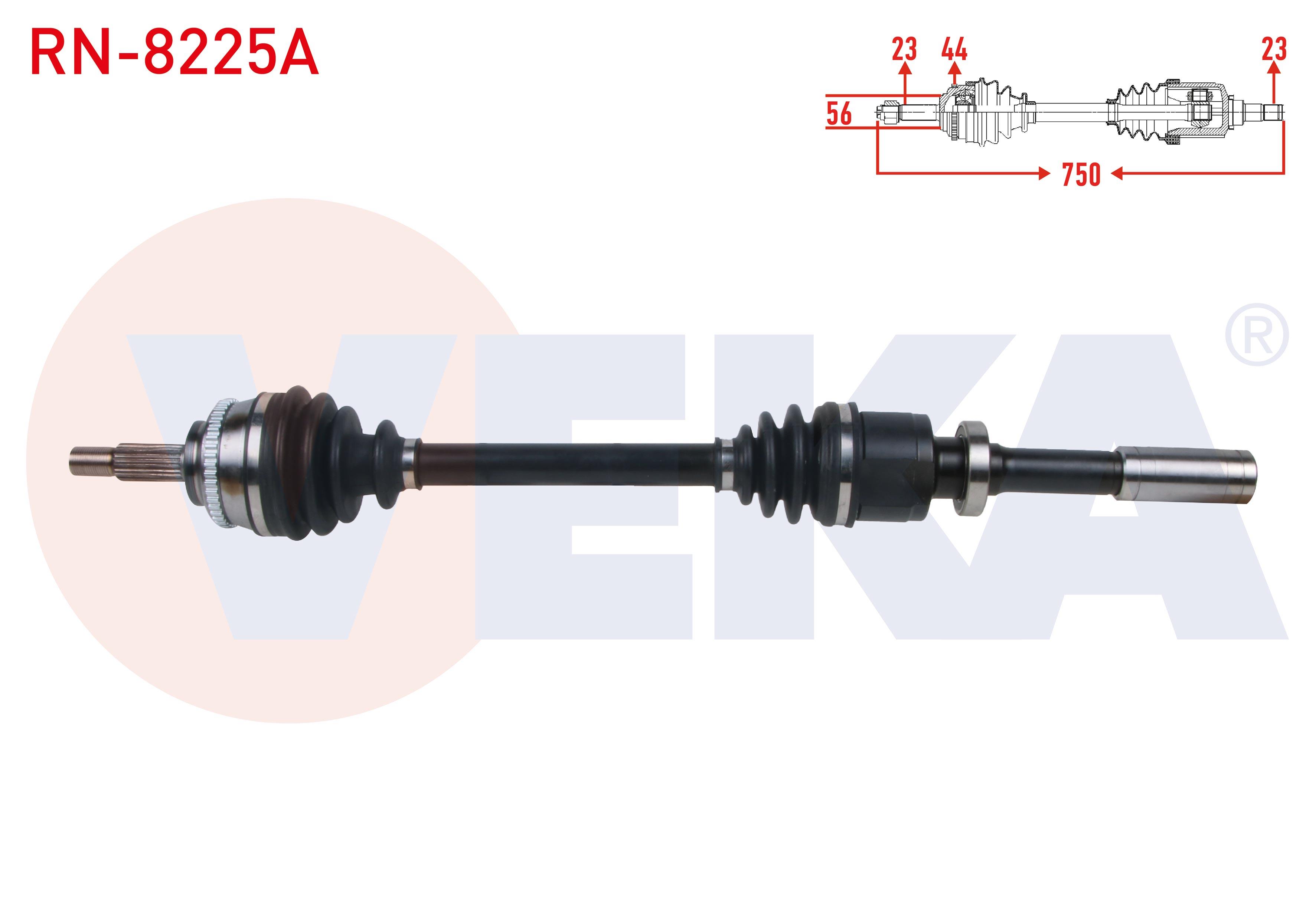 KOMPLE AKS SAG ON ABSLI 44 DIS UZUNLUK 750mm RENAULT MEGANE I 1.9 DTI - 2.0i 1996-2003 / SCENIC I 1.6i 16v - 1.9 DTI - 2.0 16v 1999-2003