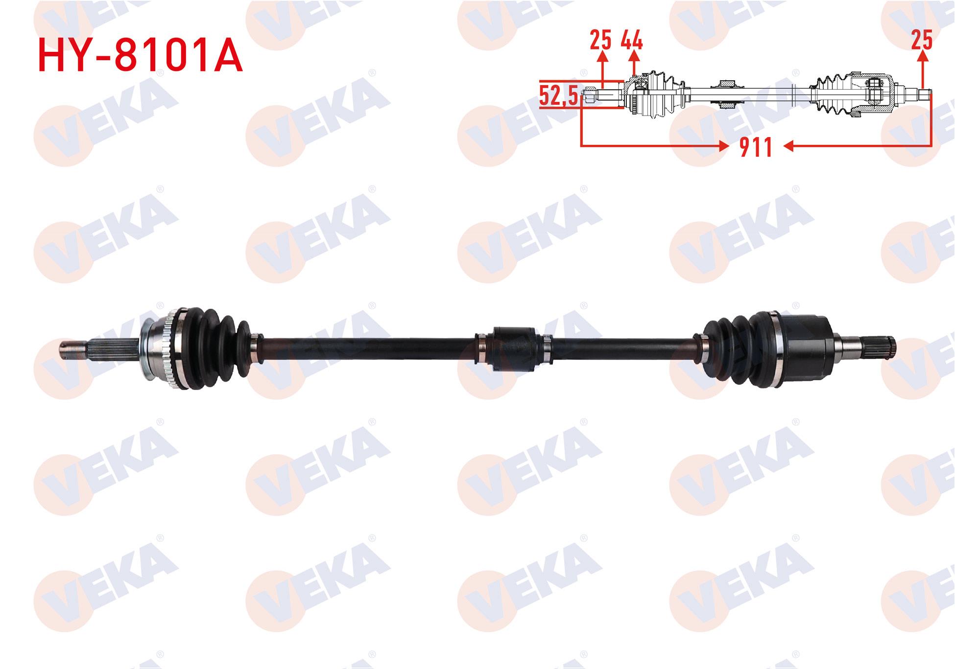 KOMPLE AKS SAG ON ABSLI 44 DIS UZUNLUK 911mm HYUNDAI ACCENT II 1.3 A-T 2000-2005 ACCENT SEDAN 1.5 A-T 1994-2000