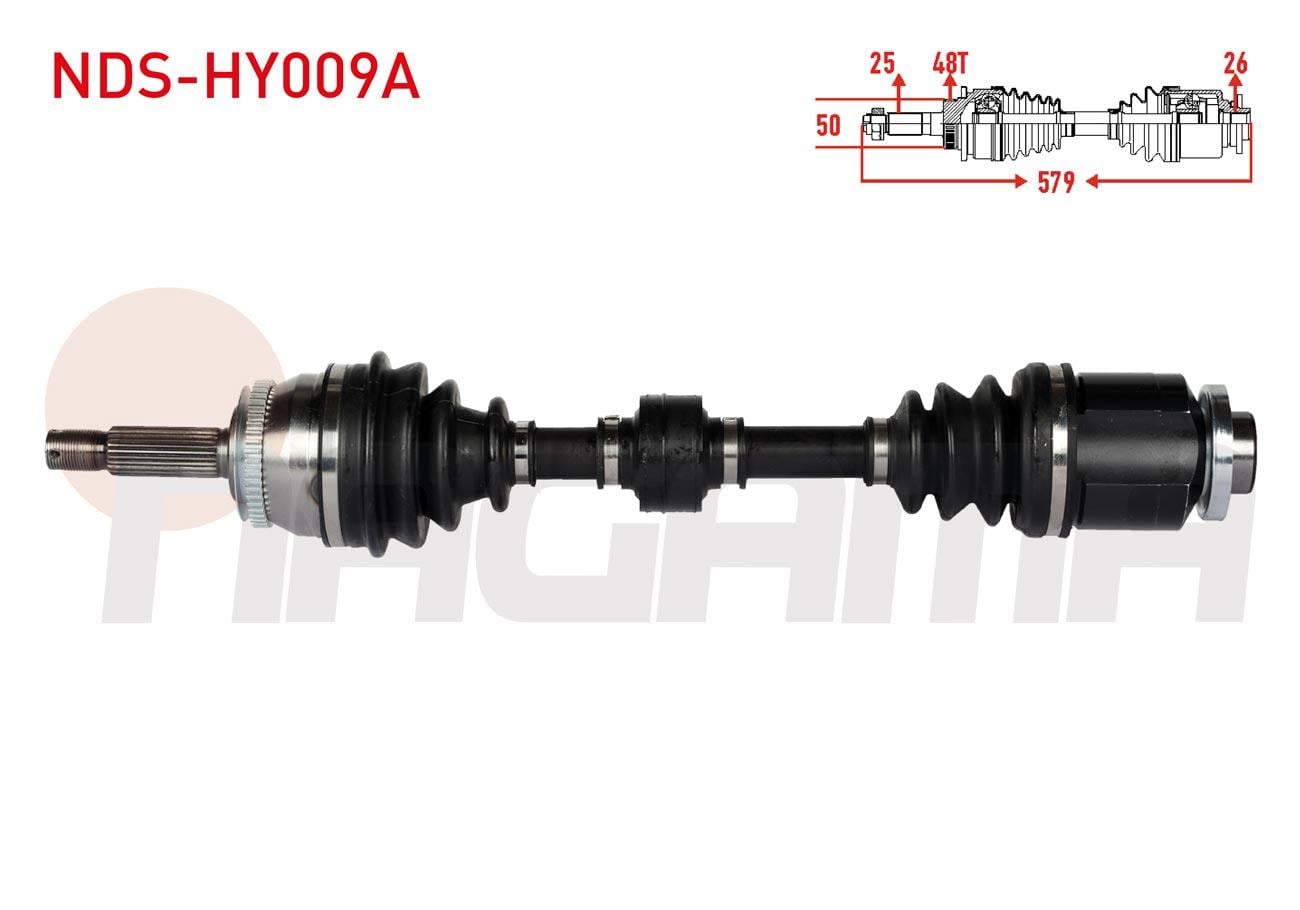 KOMPLE AKS SAG ON ABSLI 48 DIS UZUNLUK 579mm HYUNDAI GETZ (TB) 1.5 CRDI 2002-2008