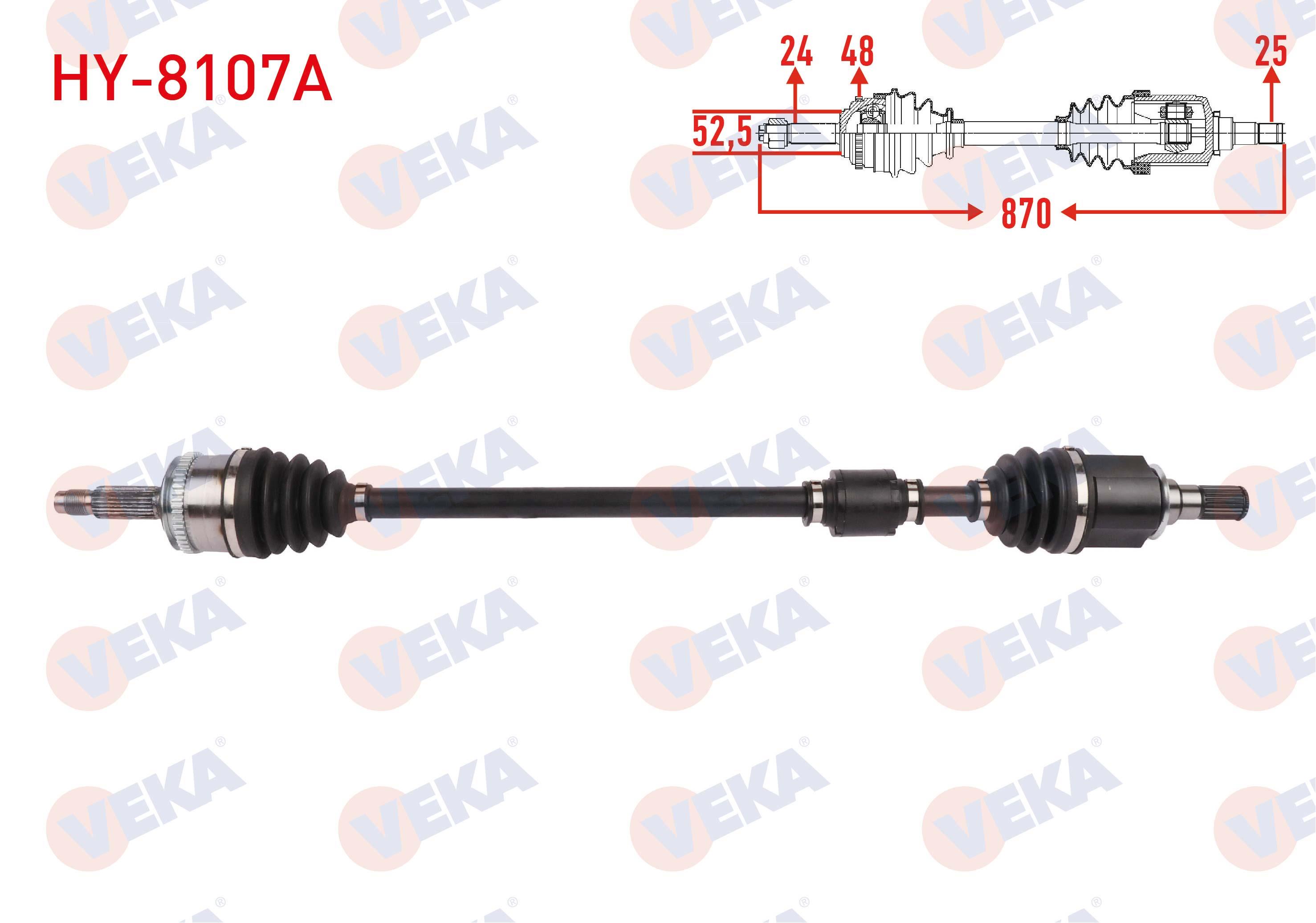 KOMPLE AKS SAG ON ABSLI 48 DIS UZUNLUK 870mm HYUNDAI I10 (PA) 1.2i A-T 2008-2013