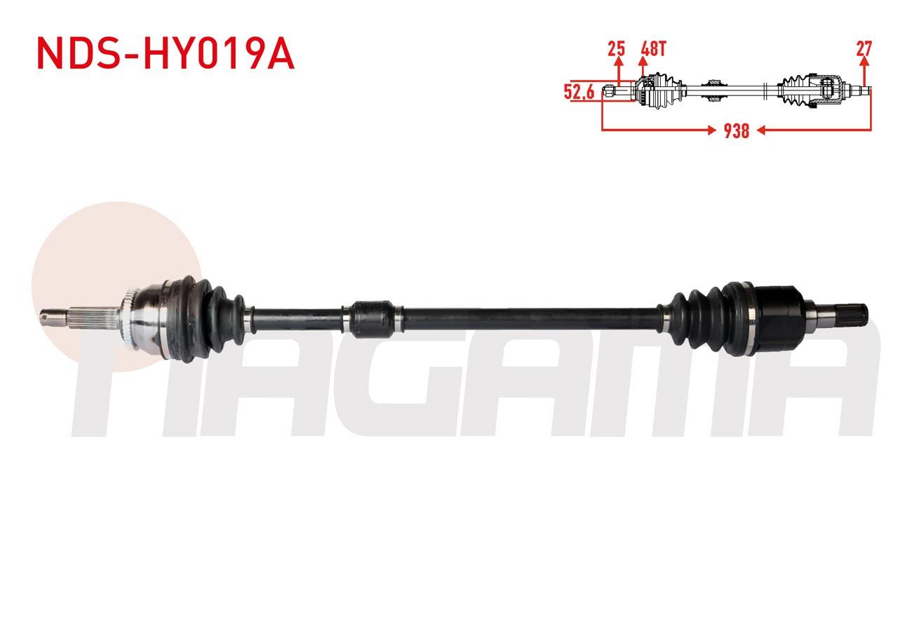 KOMPLE AKS SAG ON ABSLI 48 DIS UZUNLUK 938mm HYUNDAI I20 (PB, PBT) 1.4 CRDI M-T 2008-2015