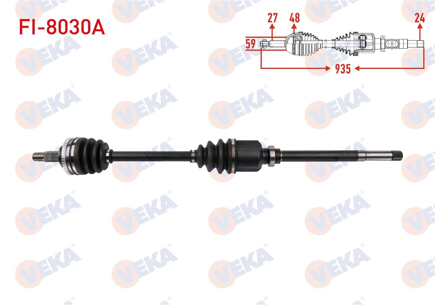 KOMPLE AKS SAG ON ABSLI 48 DIS UZUNLUK 935mm FIAT SCUDO 1.9 D 1996-2006 / CITROEN JUMPY 1.9 D 1994-2007 / PEUGEOT EXPERT 1.9 D 1996-2006