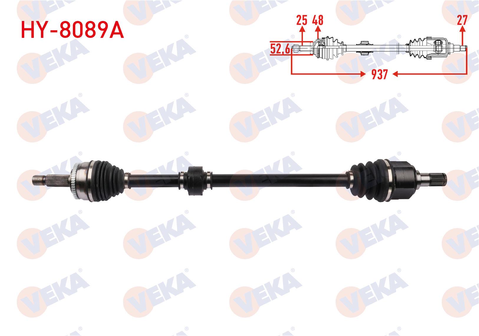 KOMPLE AKS SAG ON ABSLI 48 DIS UZUNLUK 937mm HYUNDAI I20 1.4 CRDI A-T/M-T 2015-