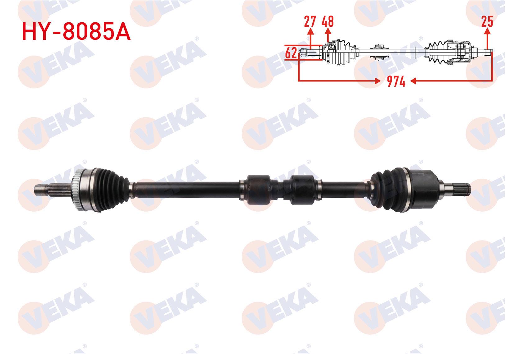 KOMPLE AKS SAG ON ABSLI 48 DIS UZUNLUK 974mm HYUNDAI IX35 1.6 GDI M-T 4X2 2010- / KIA SPORTAGE 1.6 GDI M-T 4X2 2010-