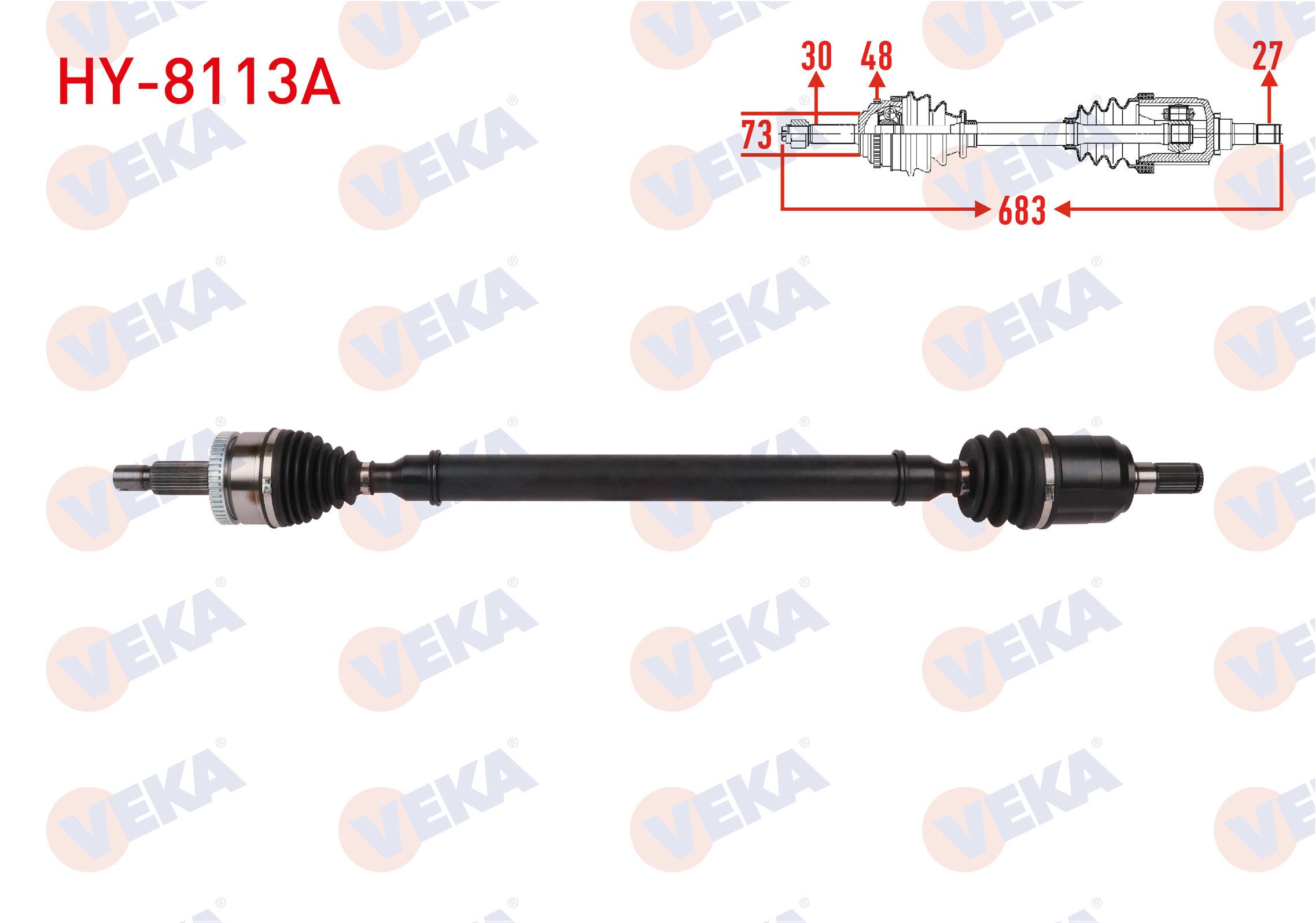 KOMPLE AKS SAG ON ABSLI 48 DIS UZUNLUK 967mm HYUNDAI TUCSON 1.6 GDI A-T 2015-2020