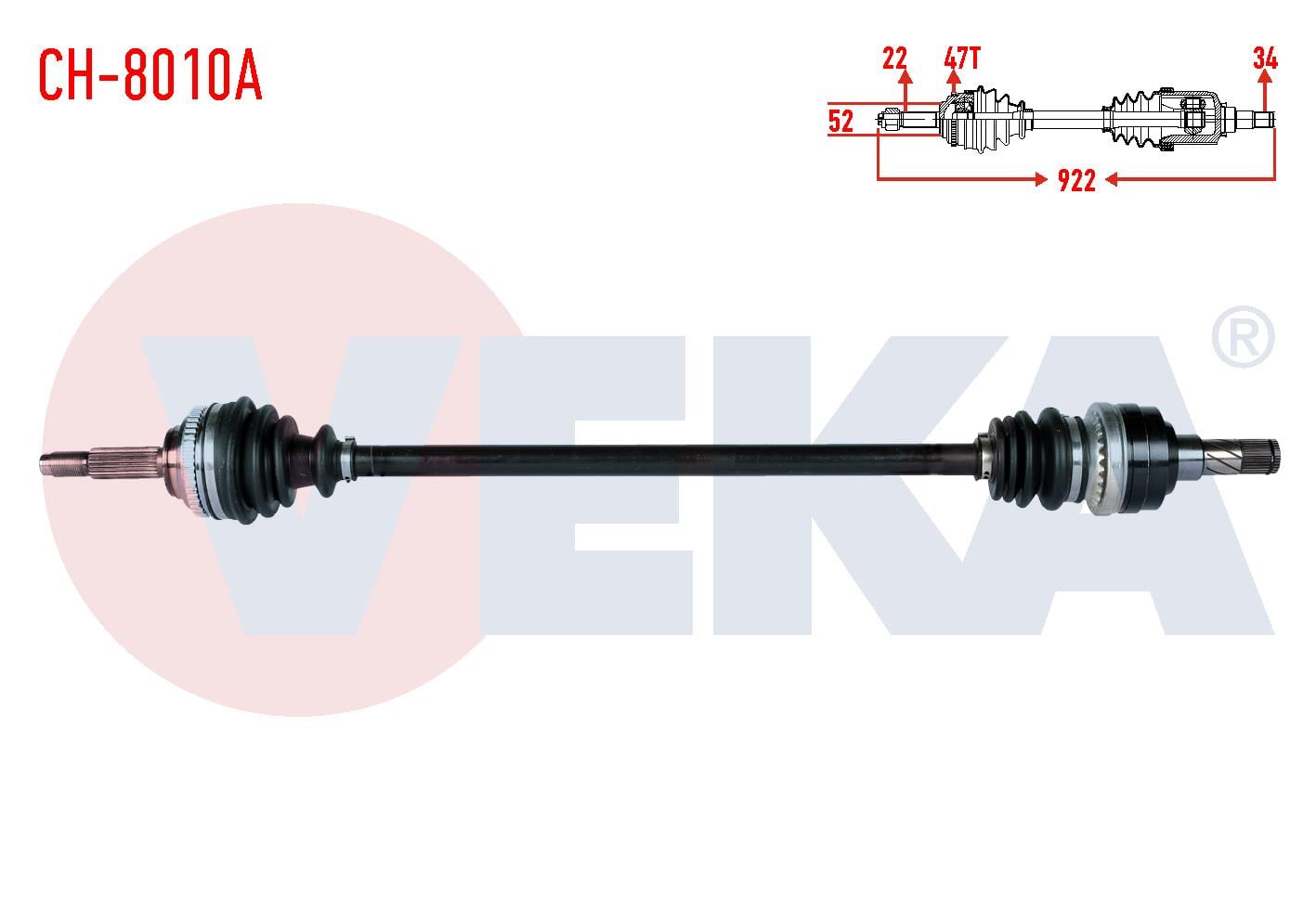 KOMPLE AKS SAG ON CHEVROLET KALOS (T200) 1.4 ABSLI 47 DIS M-T UZUNLUK 922mm 2003-2008