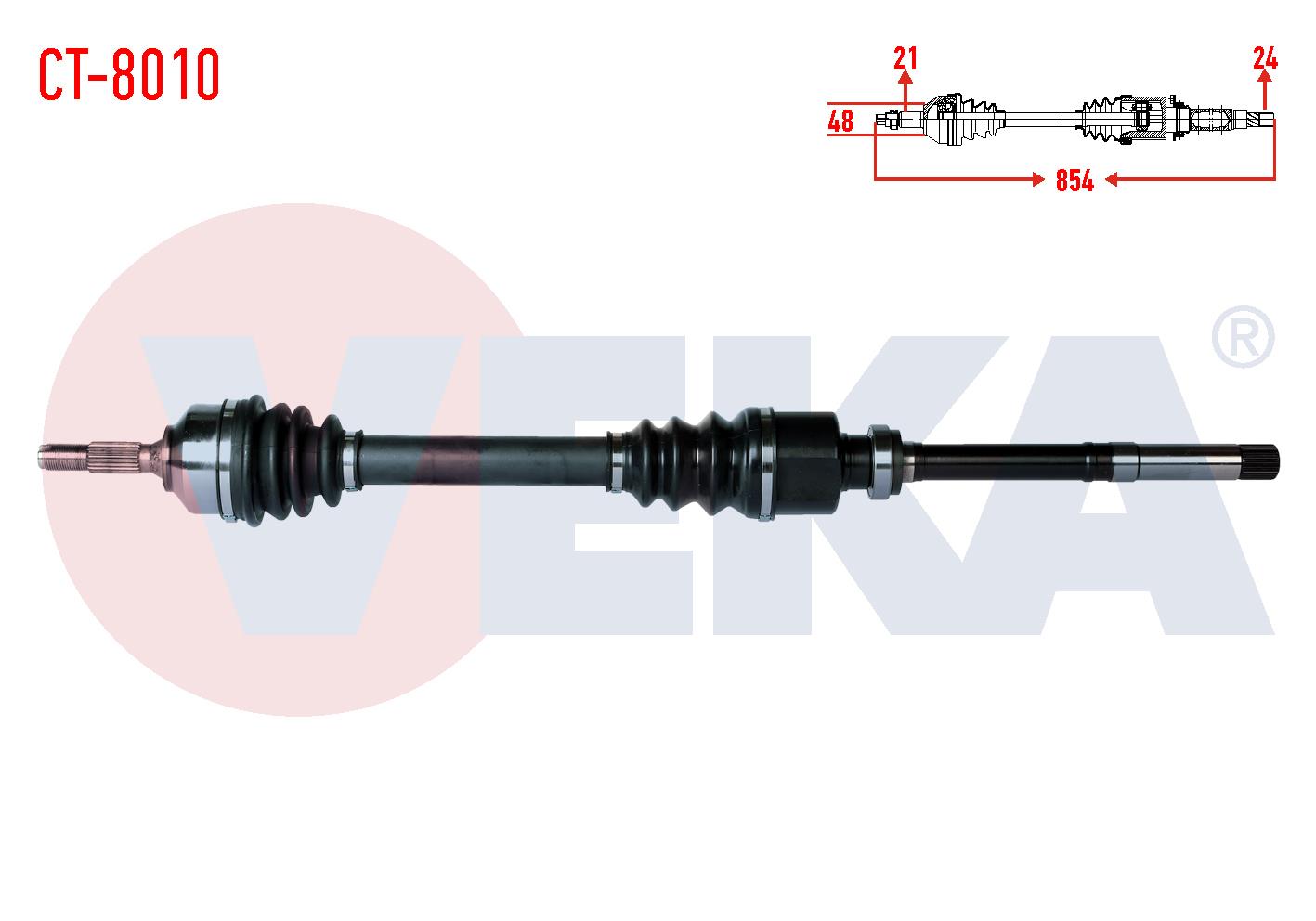 KOMPLE AKS SAG ON CITROEN C3 (FC) 1.4 HDI BE SANZIMAN M-T UZUNLUK 854mm 2002-2009