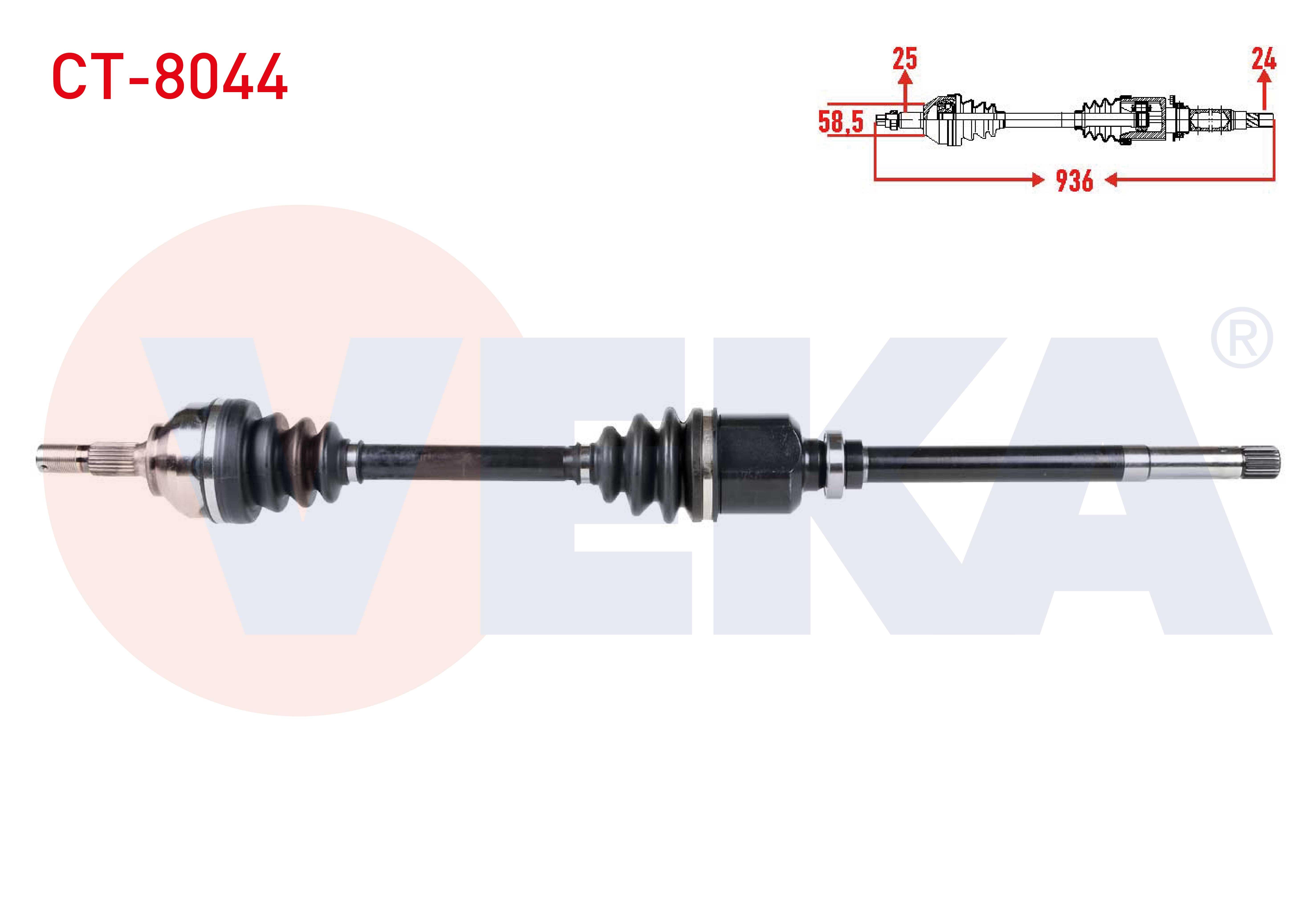 KOMPLE AKS SAG ON CITROEN C5 II (RC) 1.6 HDI M-T UZUNLUK 936mm 2004-2008